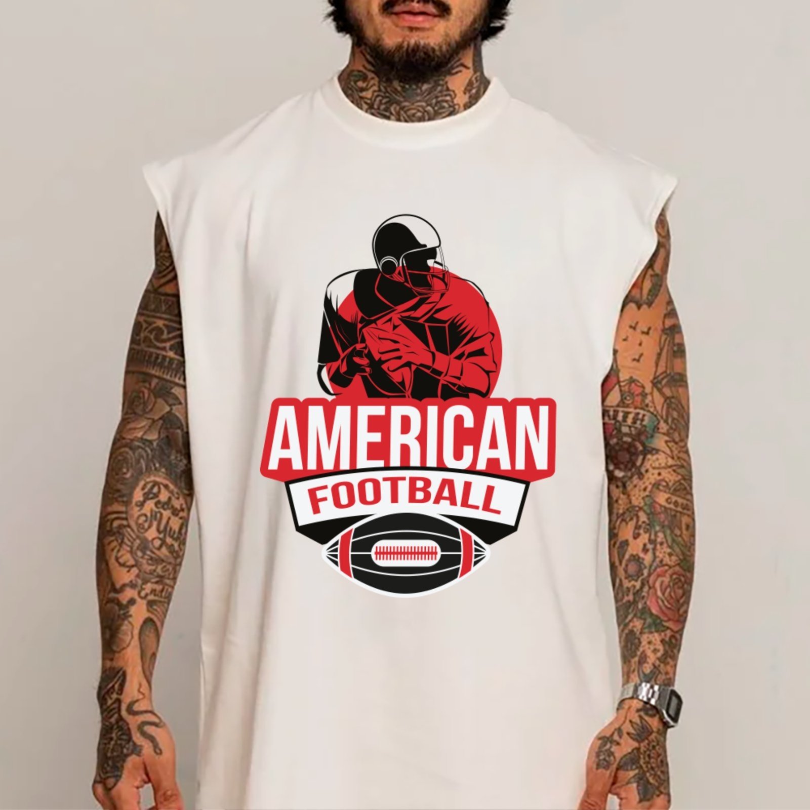 Camiseta Regata Machão Ousy American Football Oversized Masculina Branco