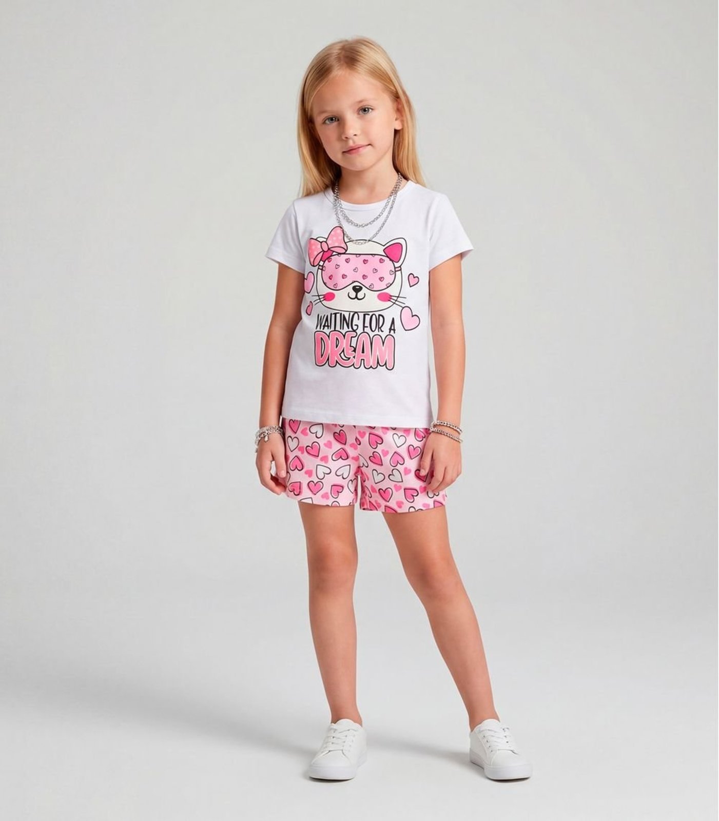 Pijama Menina Brilha no Escuro Kappes Branco