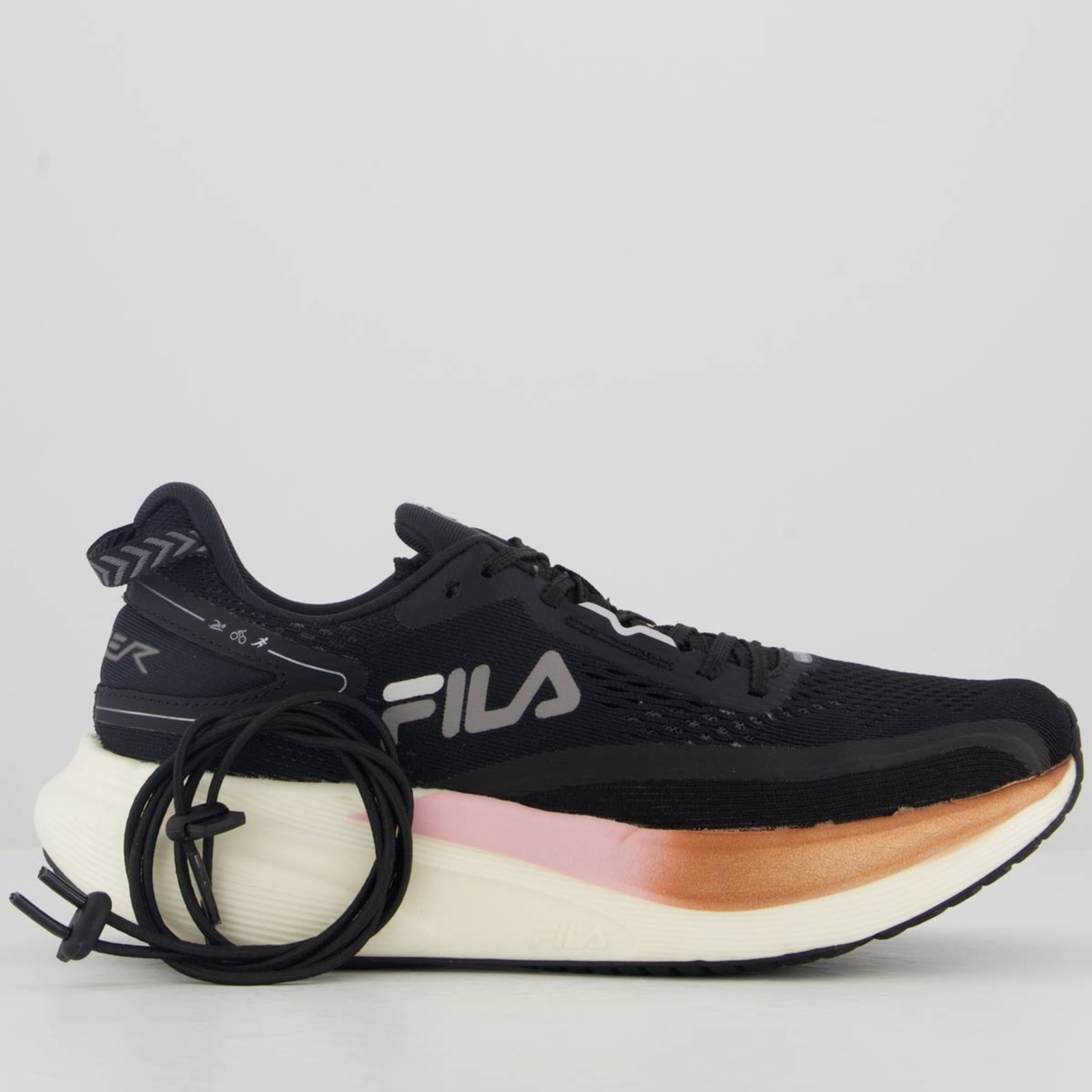 Vista 2 Tênis Fila Racer T2 Extreme Feminino preto Fila preto