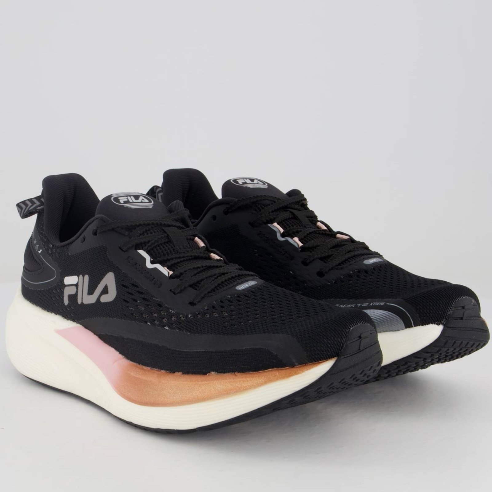 Vista 3 Tênis Fila Racer T2 Extreme Feminino preto Fila preto