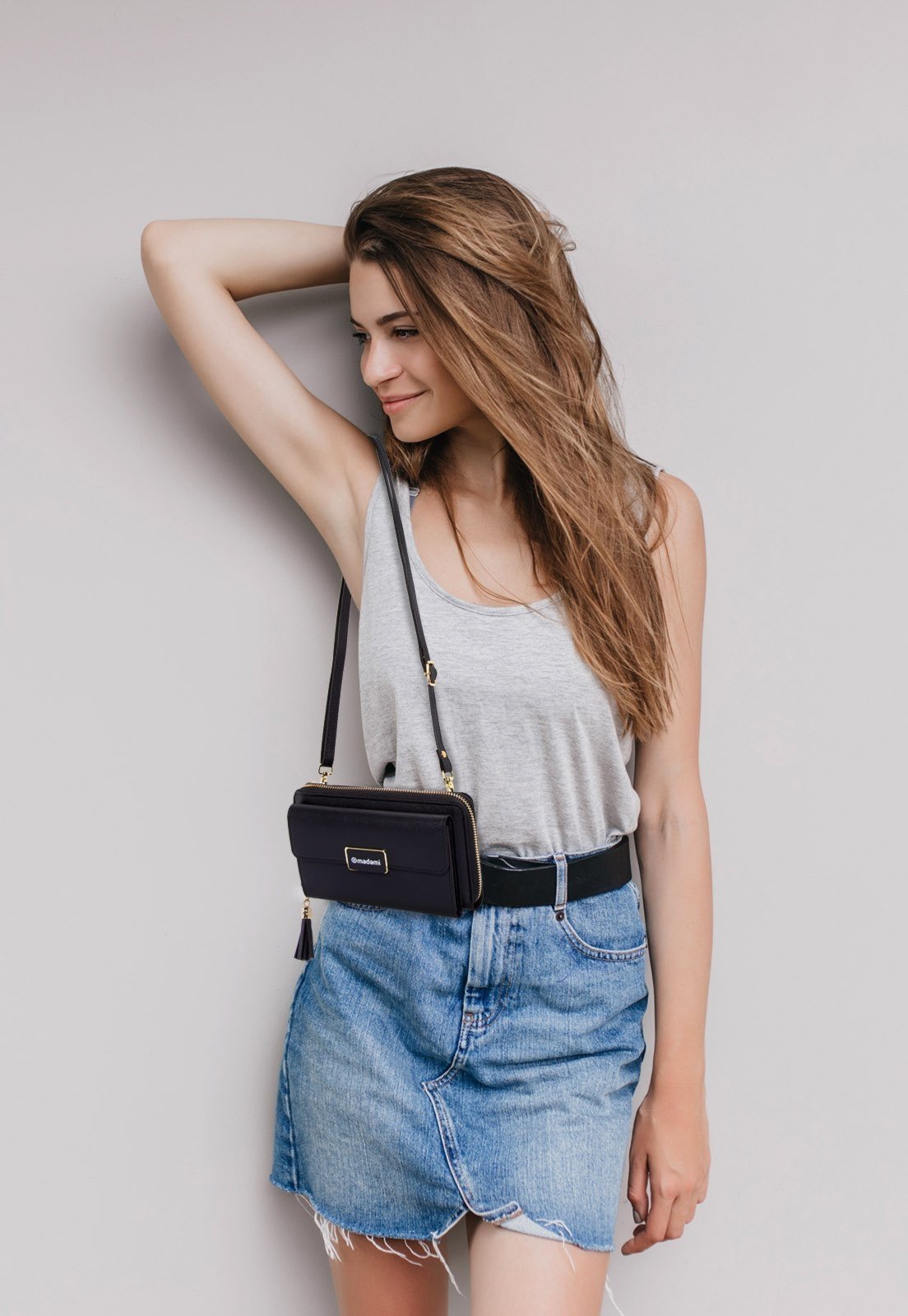 Bolsa Carteira Feminina Alça Transversal Logo personalizado