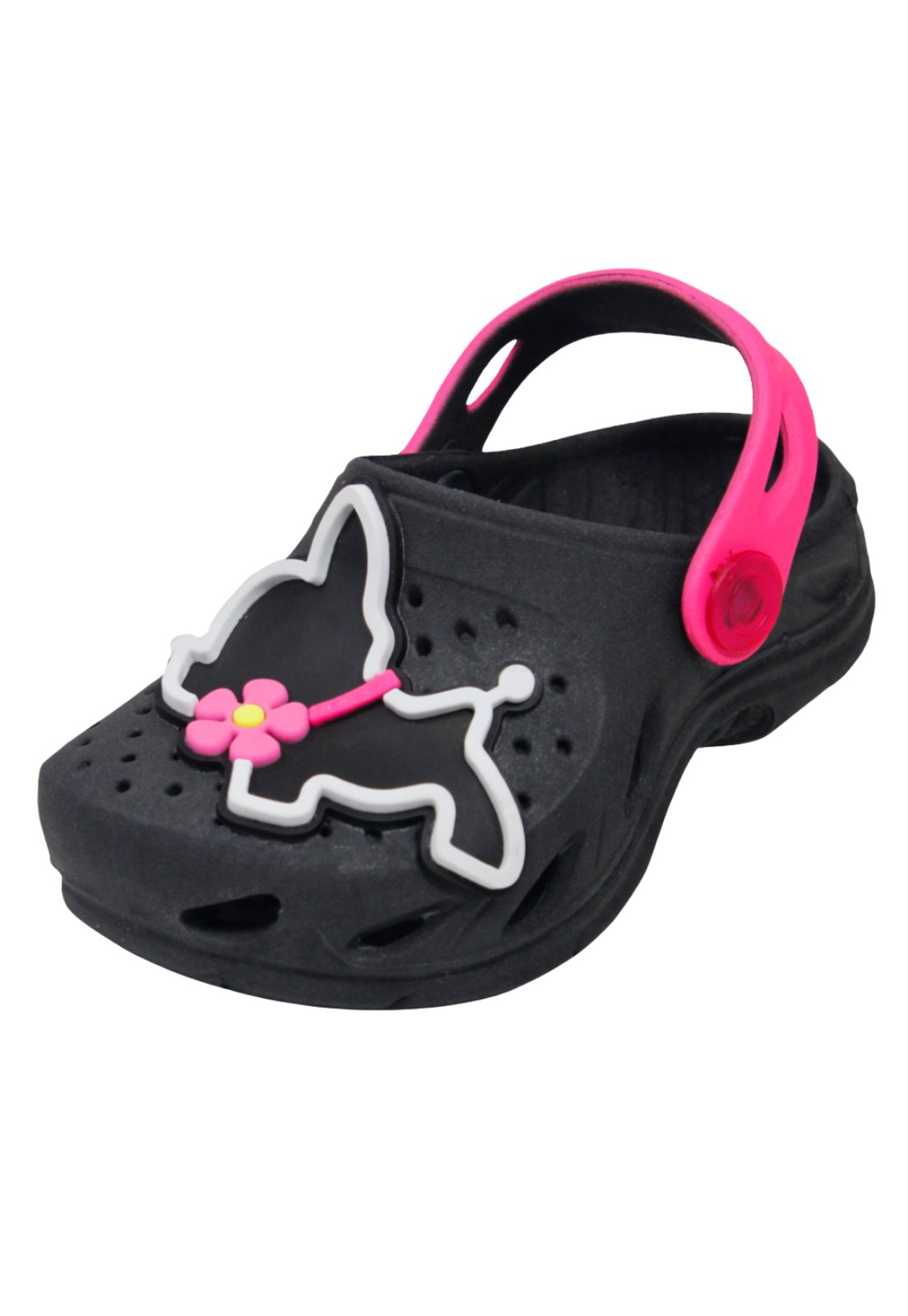 Infantil - Babuche Plugt Menina Cachorrinha Preto