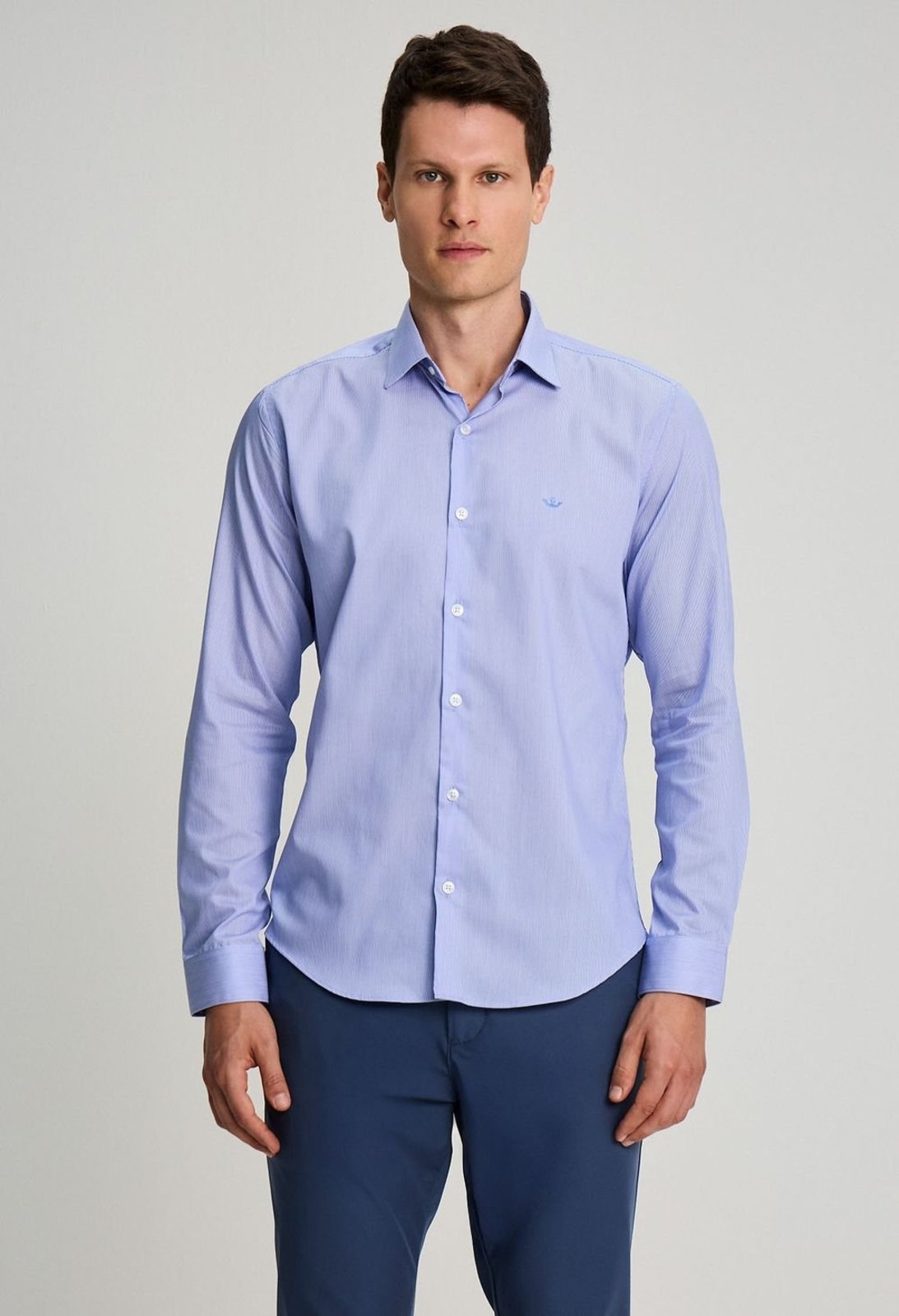 CAMISA DOCTHOS TAILOR FIT MANGA LONGA PREMIUM COTTON 057 Azul Claro 5/44