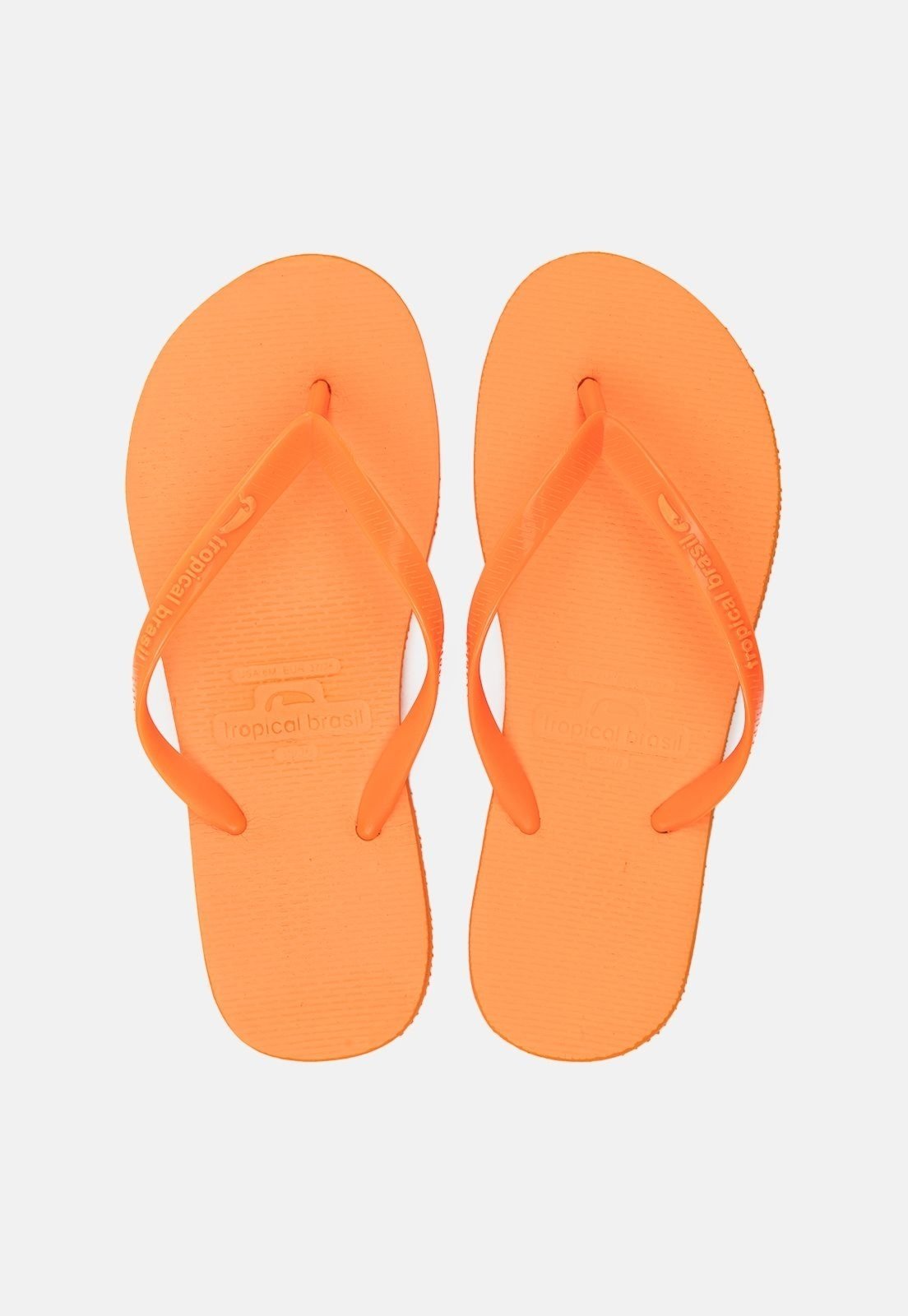 Chinelo Tropical Brasil Bi-Color Slim Laranja Fluor