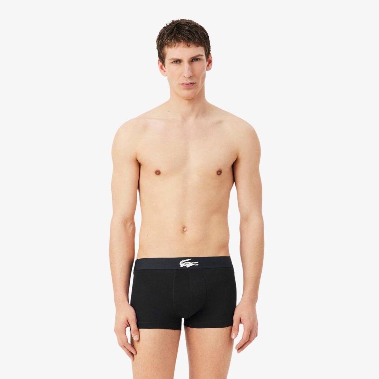 Kit com 3 Cuecas Boxer em Malha Stretch Preto