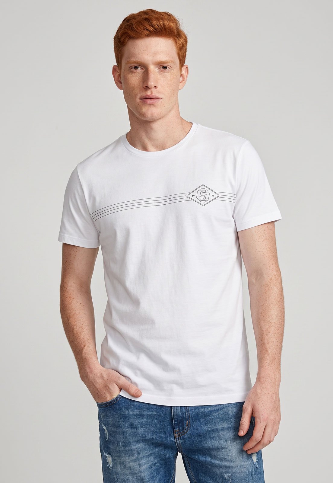 Camiseta Masculina Colcci Logo Branca