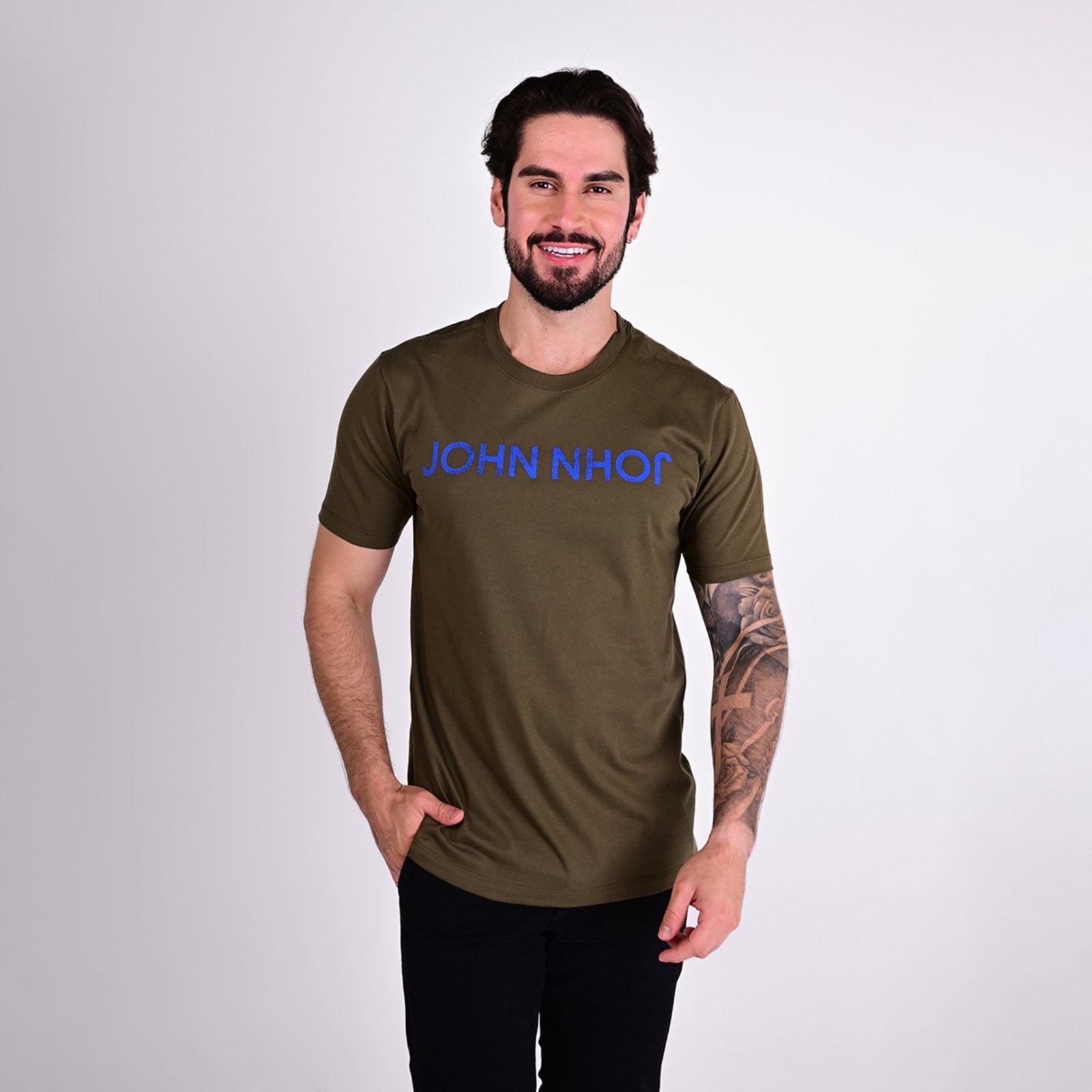 Camiseta John John New Logo Verde Militar