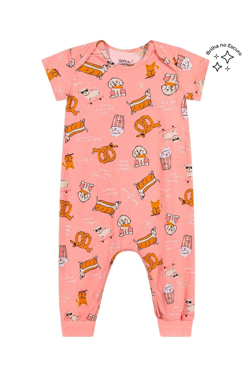 Infantil - Macacão Pijama Menina Estampado Elian Rosa