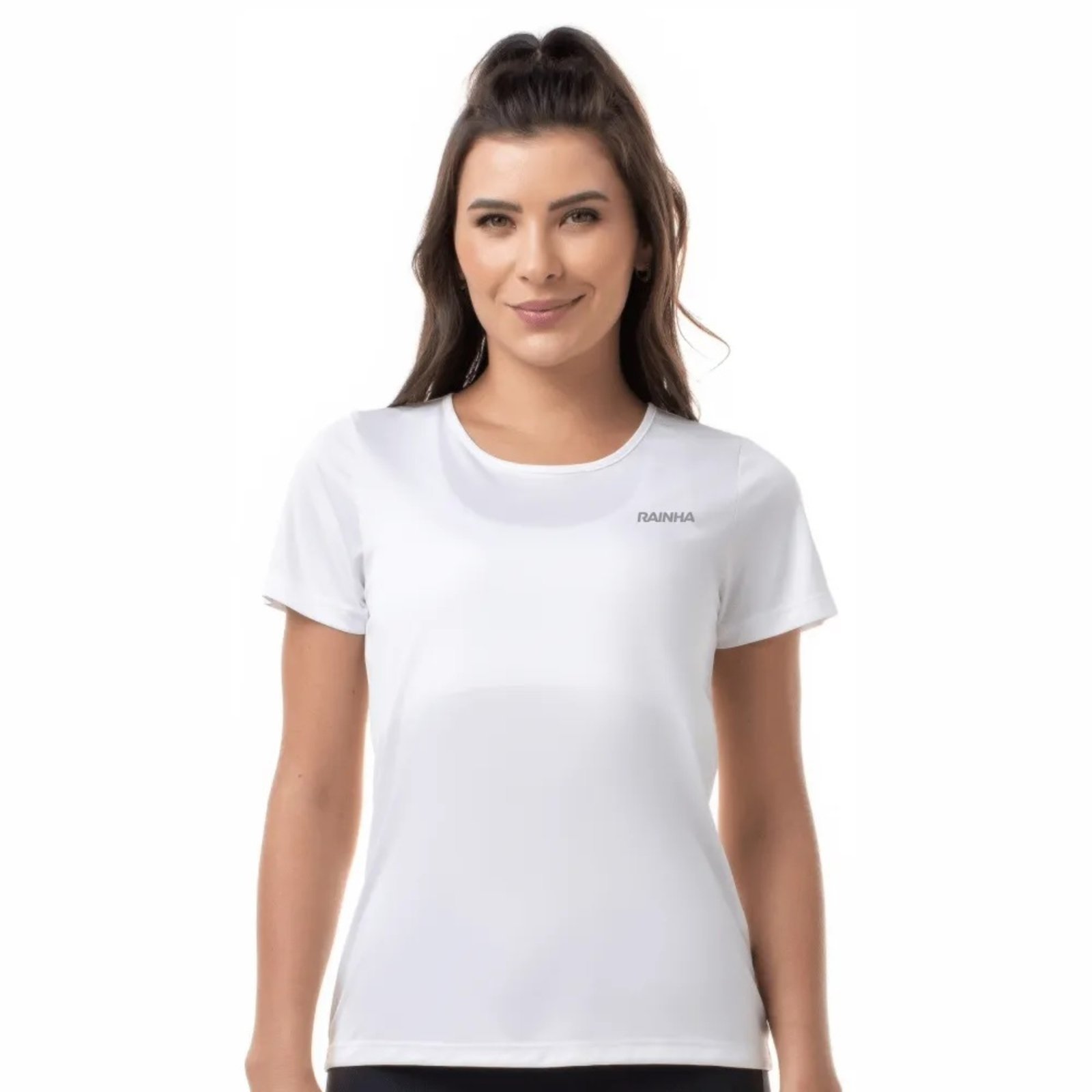 Vista 2 Camiseta Rainha Básica Feminina Classic New branco Rainha branco