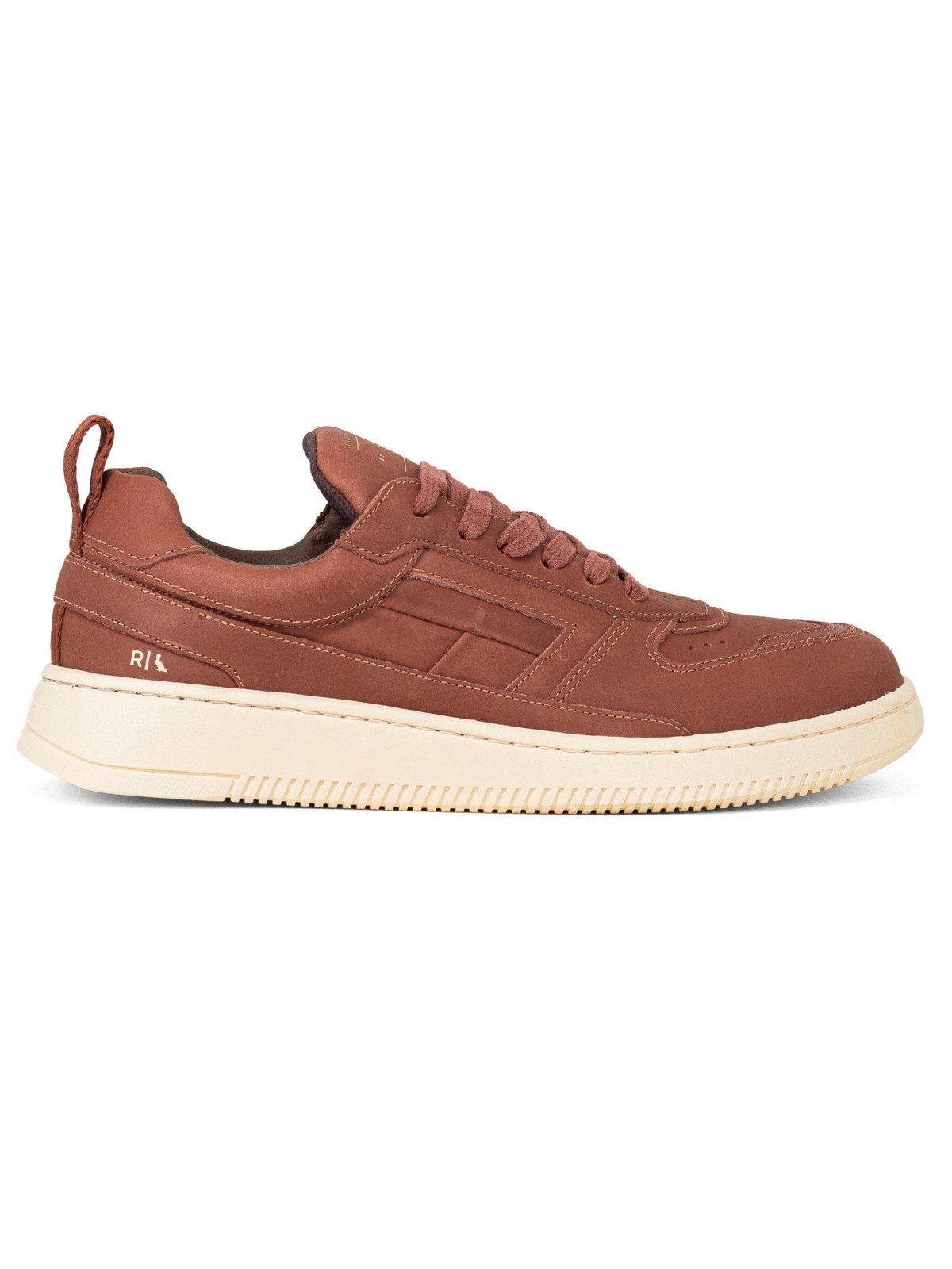 Tênis Masculino Reserva Go Casual Hero Couro Com Cadarço Conforto Costurado Marrom Whisky