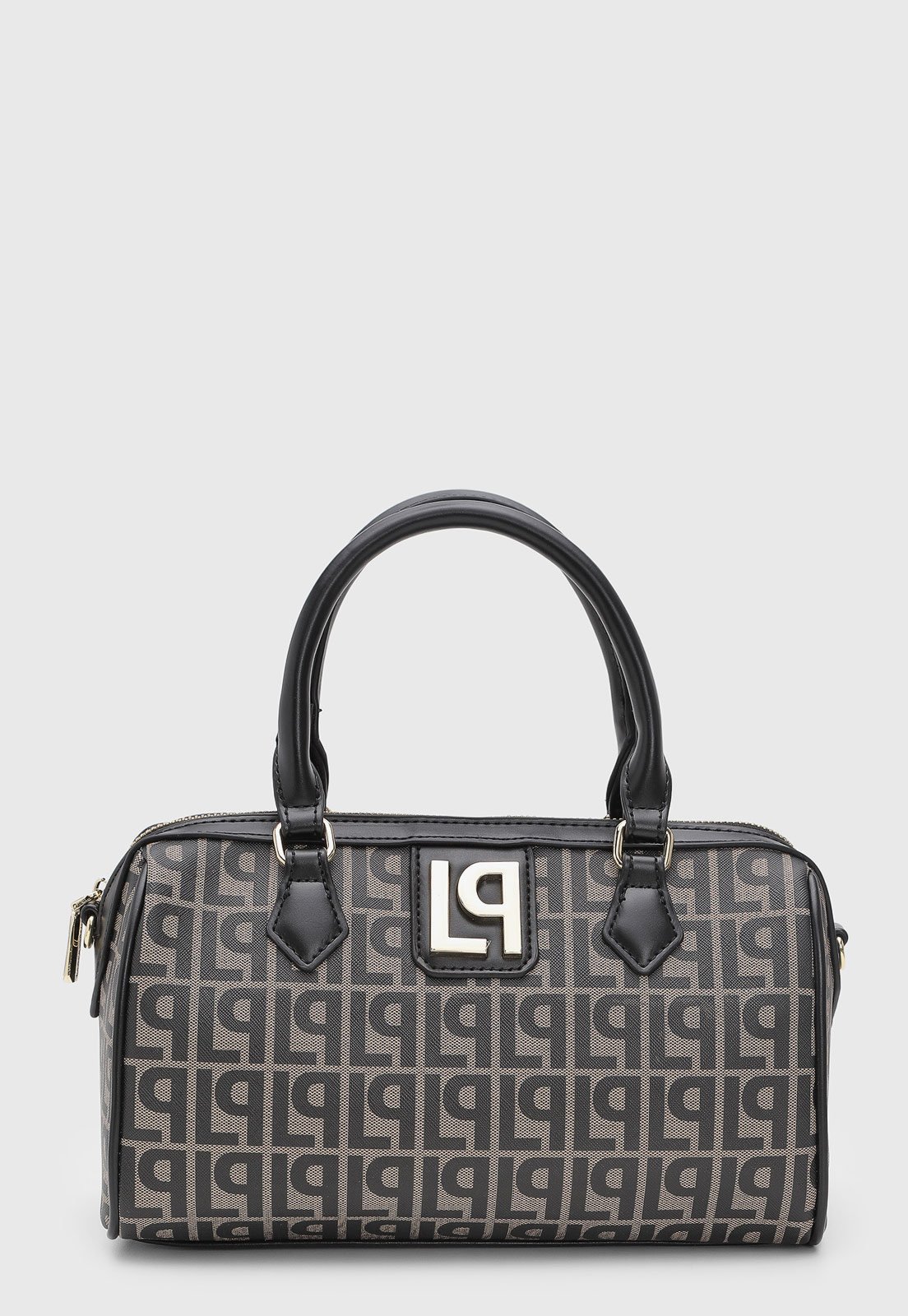 Bolsa Feminina Lança Perfume Monogramada Baú Preta