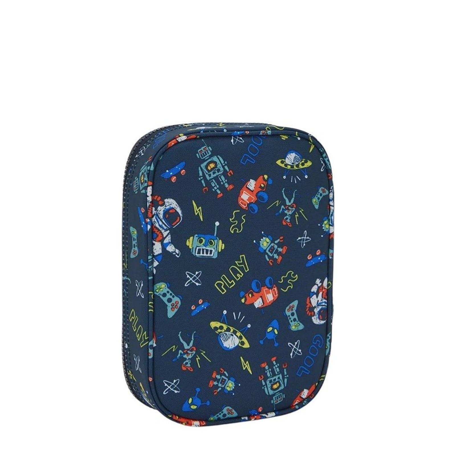 Vista 3 Estojo Kipling 100 Pens Estampado Space Game Azul Kipling incolor azul
