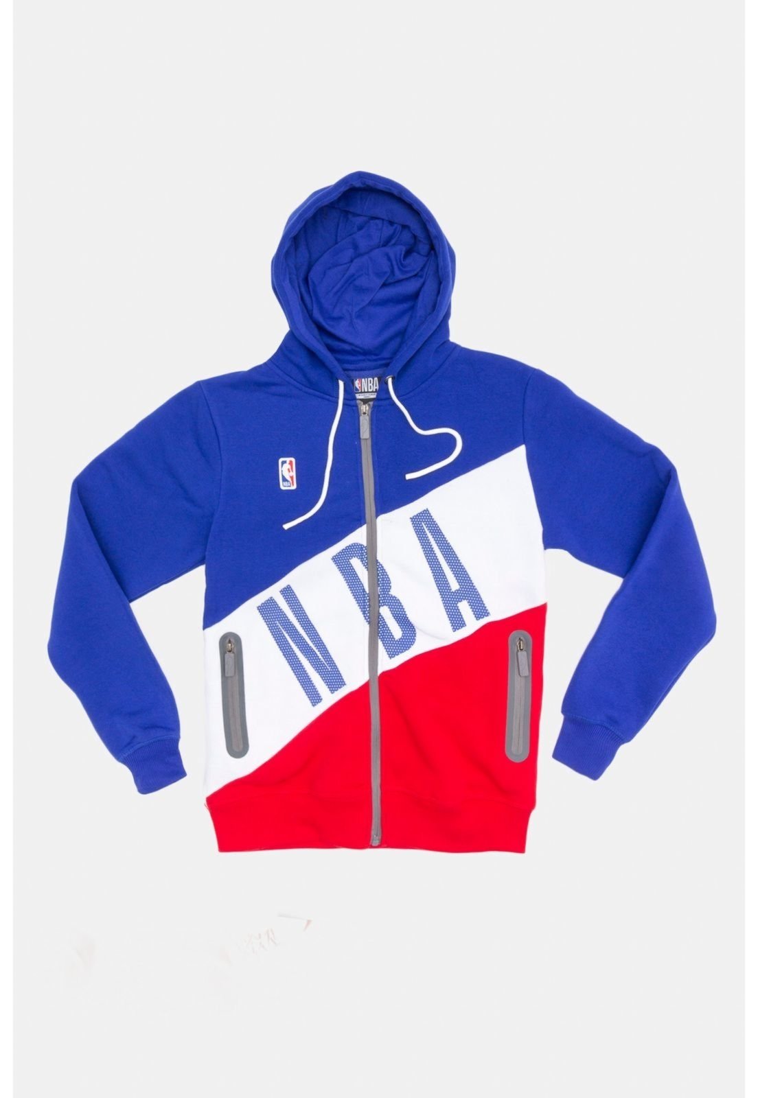 Infantil - Moletom NBA Juvenil Aberto Com Capuz Logo Azul
