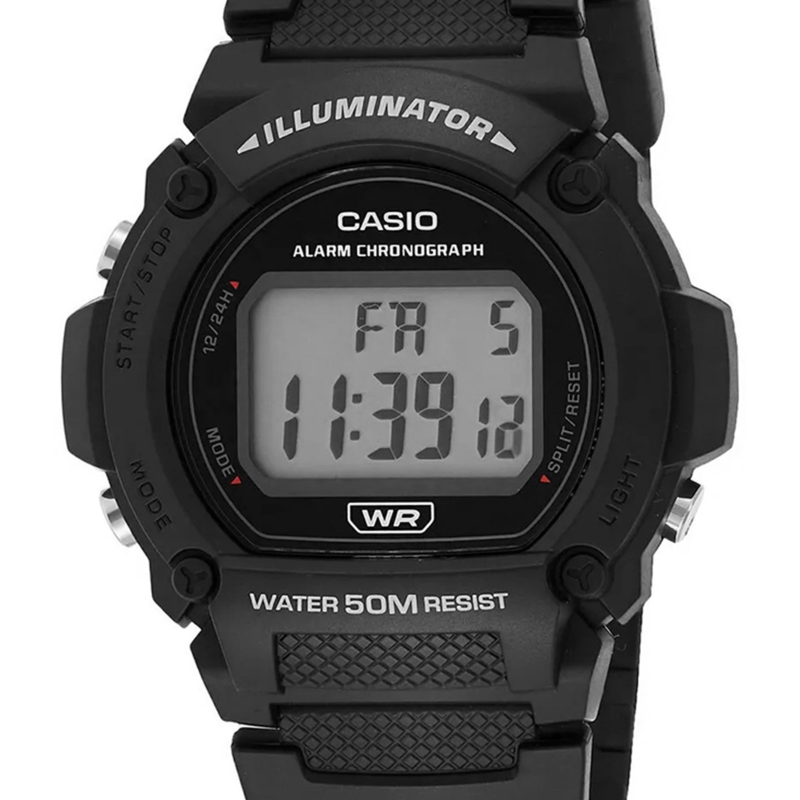 Vista 3 Relógio Casio Standard Digital W-219H-1AVDF-SC preto Casio preto