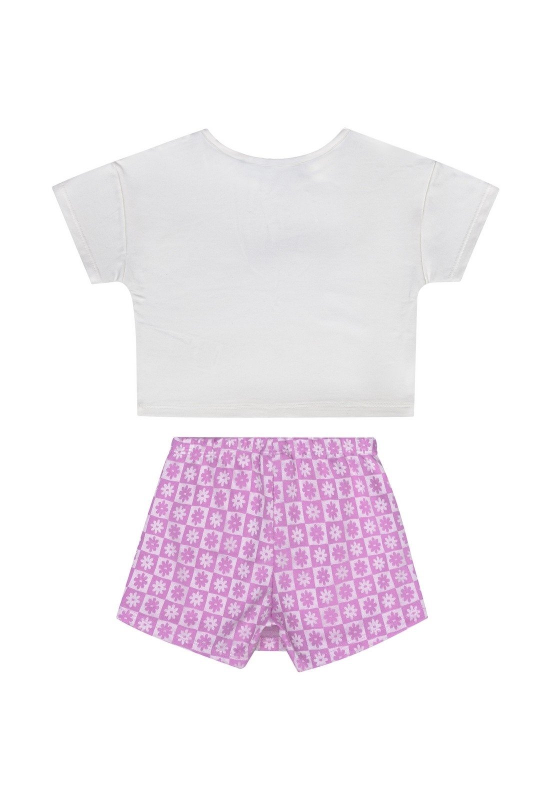 Vista 3 Infantil - Conjunto para Menina com Blusa e Short-Saia Guloseima Off-White off-white white GULOSEIMA off-white white