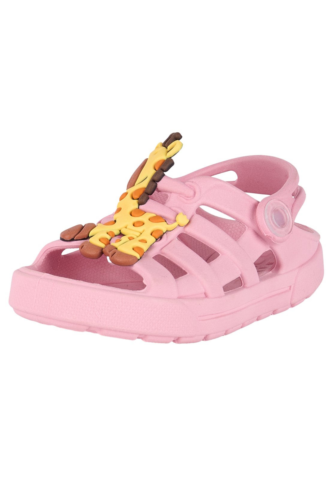 Infantil - Sandália Babuche Plugt Menina Girafa Sorriso Rosa Balé