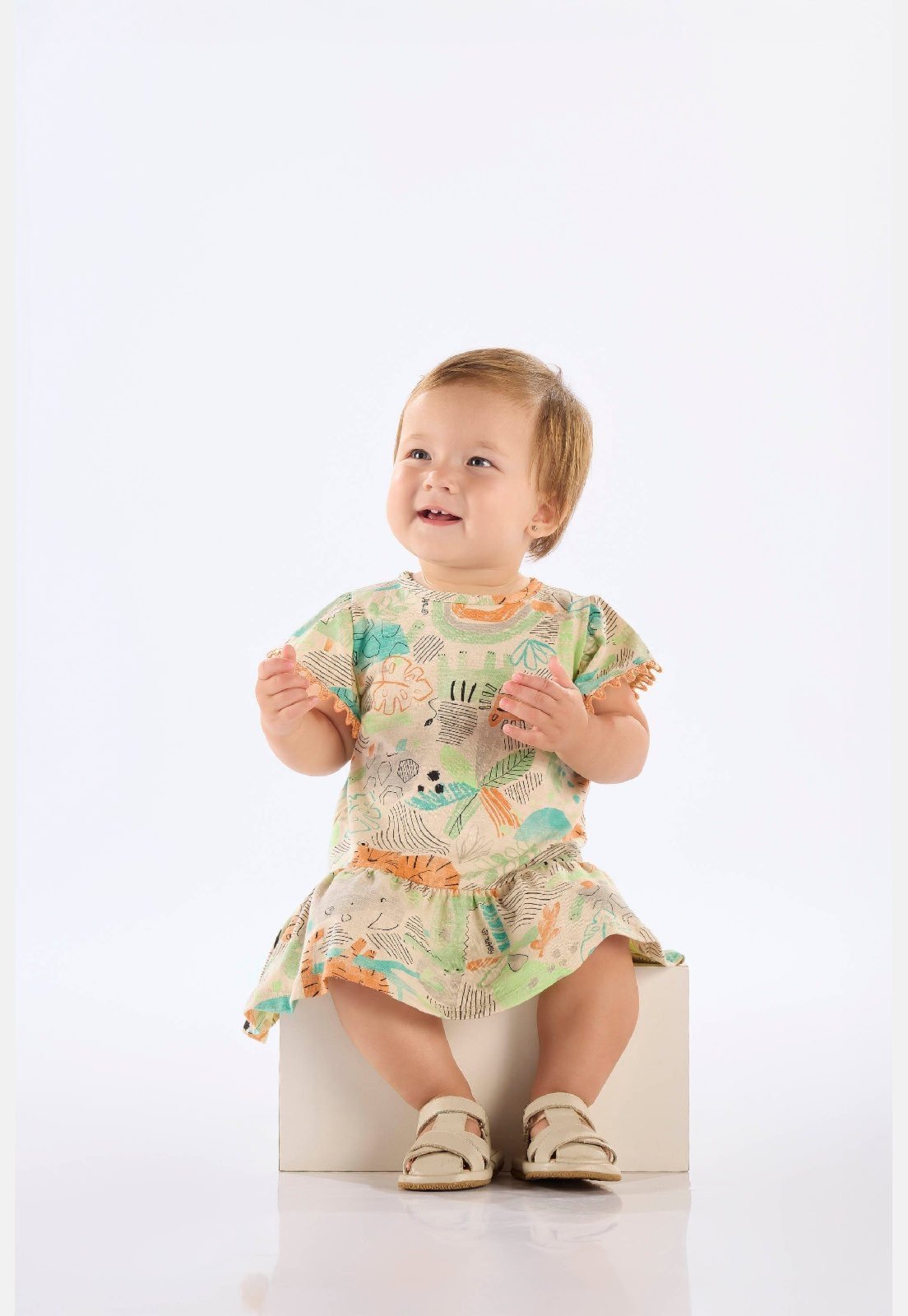 Infantil - Vestido para em Algodão Up Baby Bege