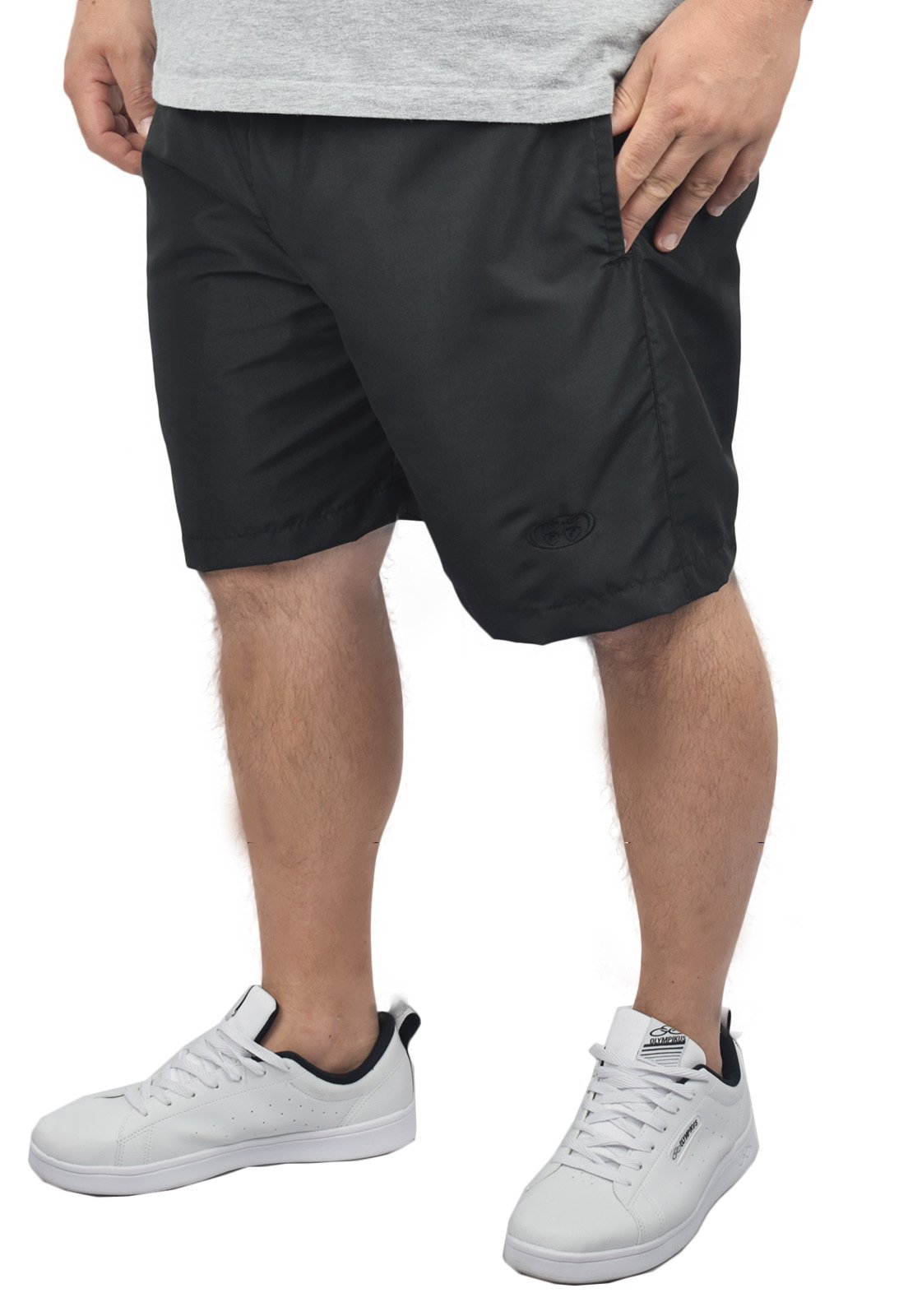 Short Tactel Extra Grande Plus Size Masculino Cores Butu Preto