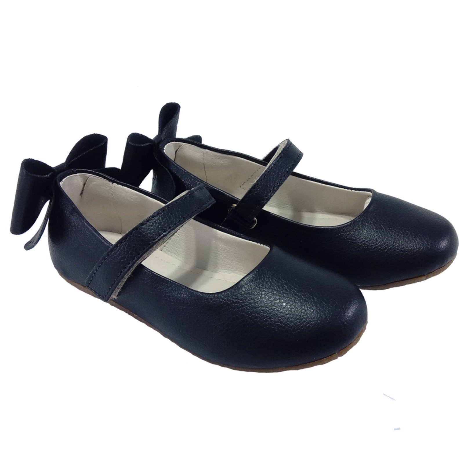 Infantil – Sapatilha Menina Bailarina Casual Sapato Boneca Enfeite Laço Atrás Kimey Preto