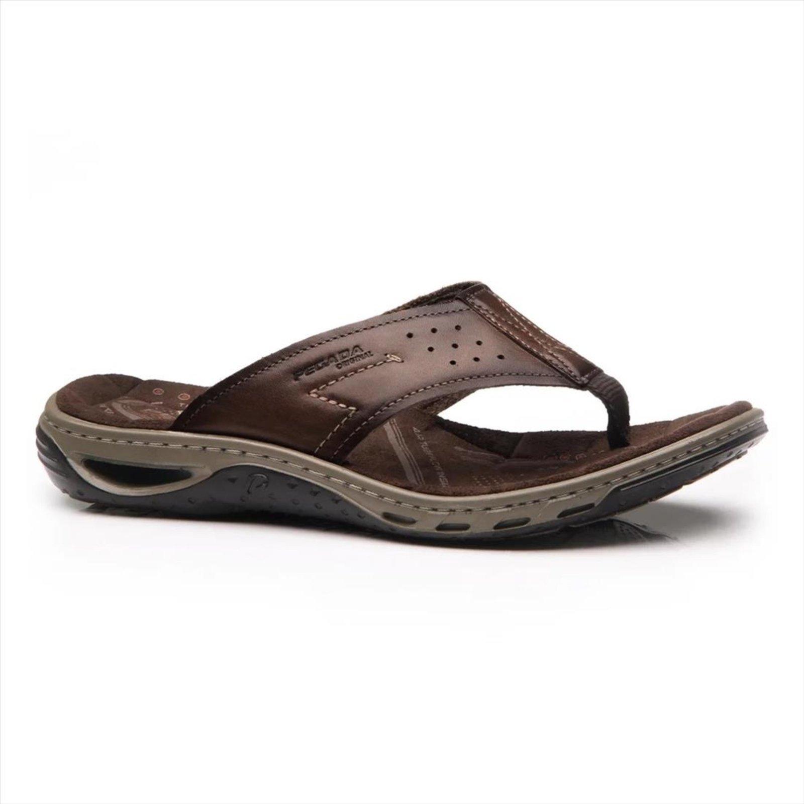 Vista 2 Chinelo Pegada Masculino Couro 131663 marrom PEGADA marrom