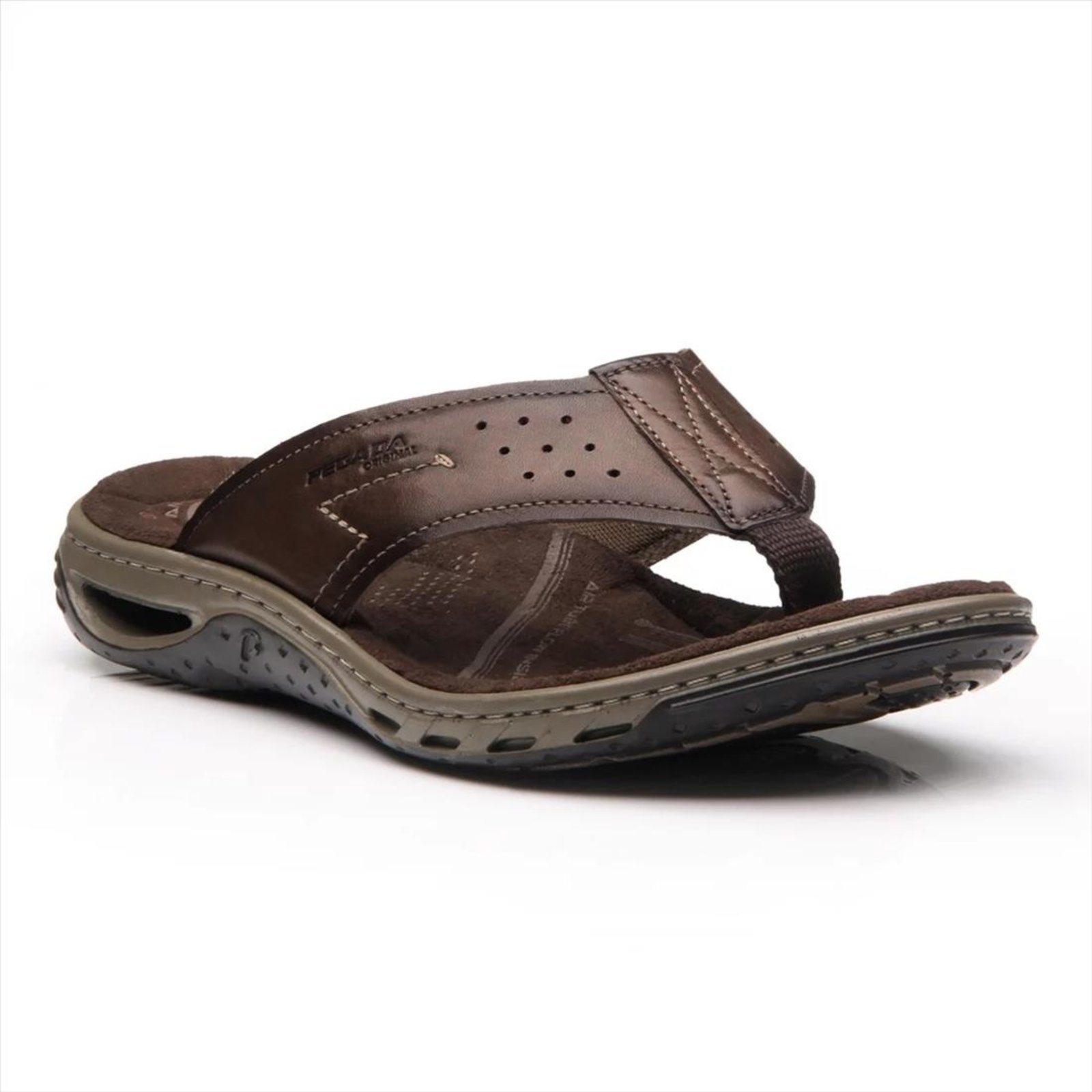 Vista 3 Chinelo Pegada Masculino Couro 131663 marrom PEGADA marrom