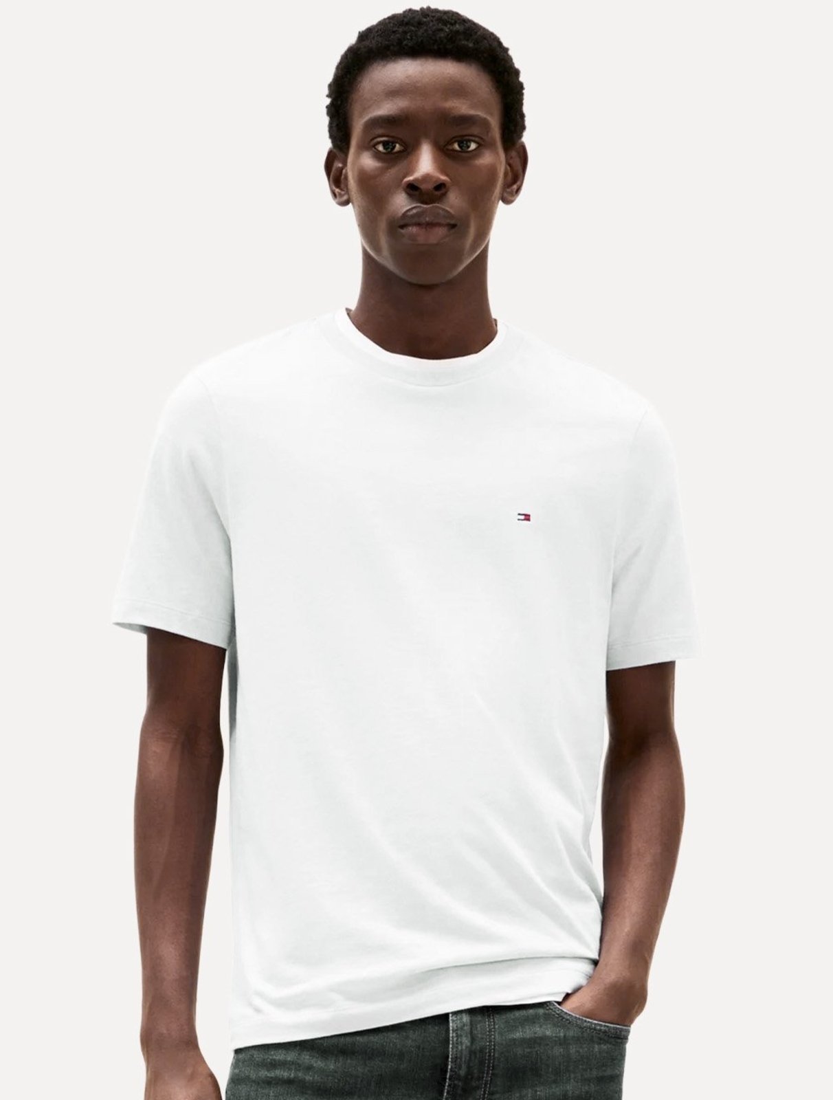 Camiseta Tommy Hilfiger Masculina Regular Core Pima Branca