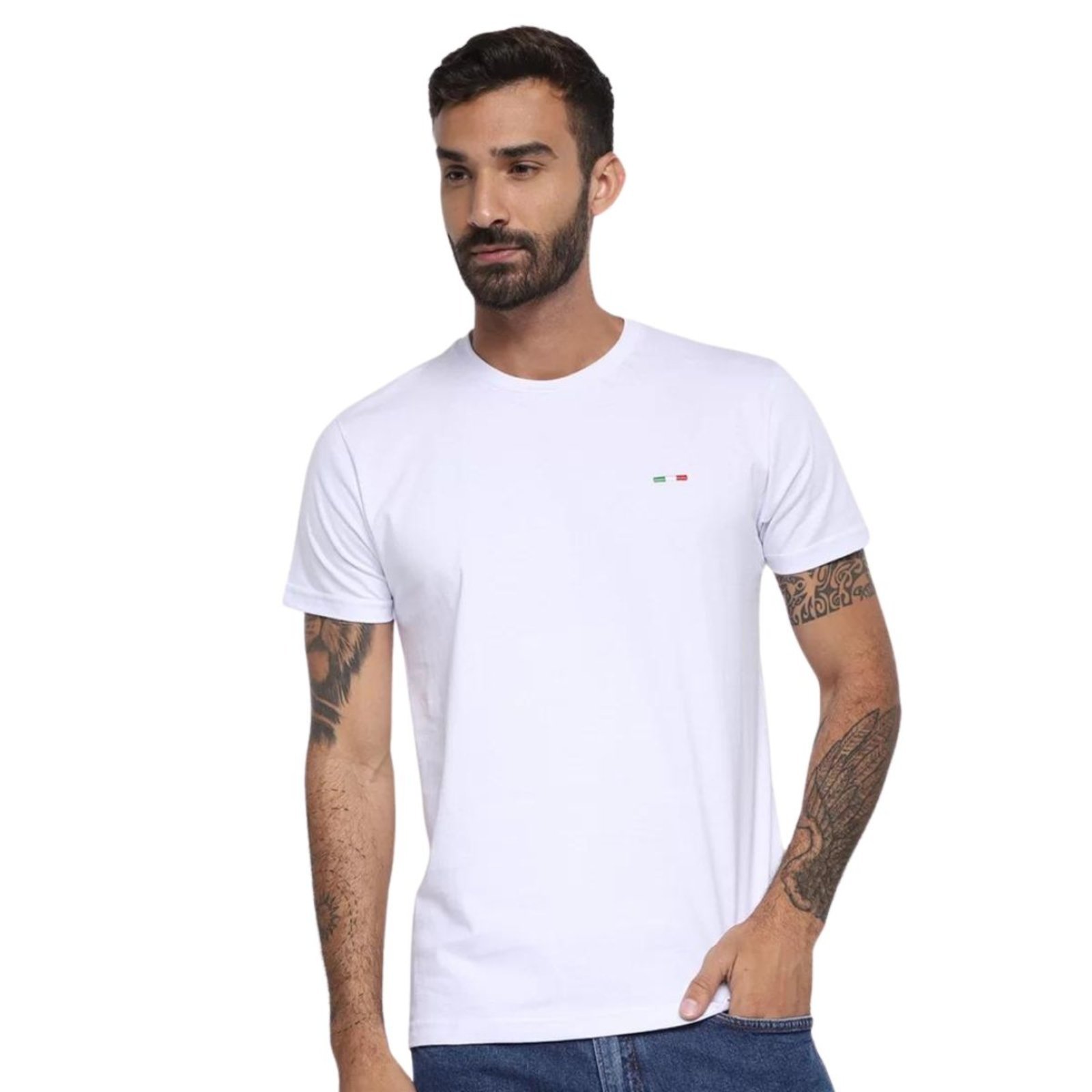 Camiseta Masculina Linha Premium Alta Costura Itália Moderna BRANCO