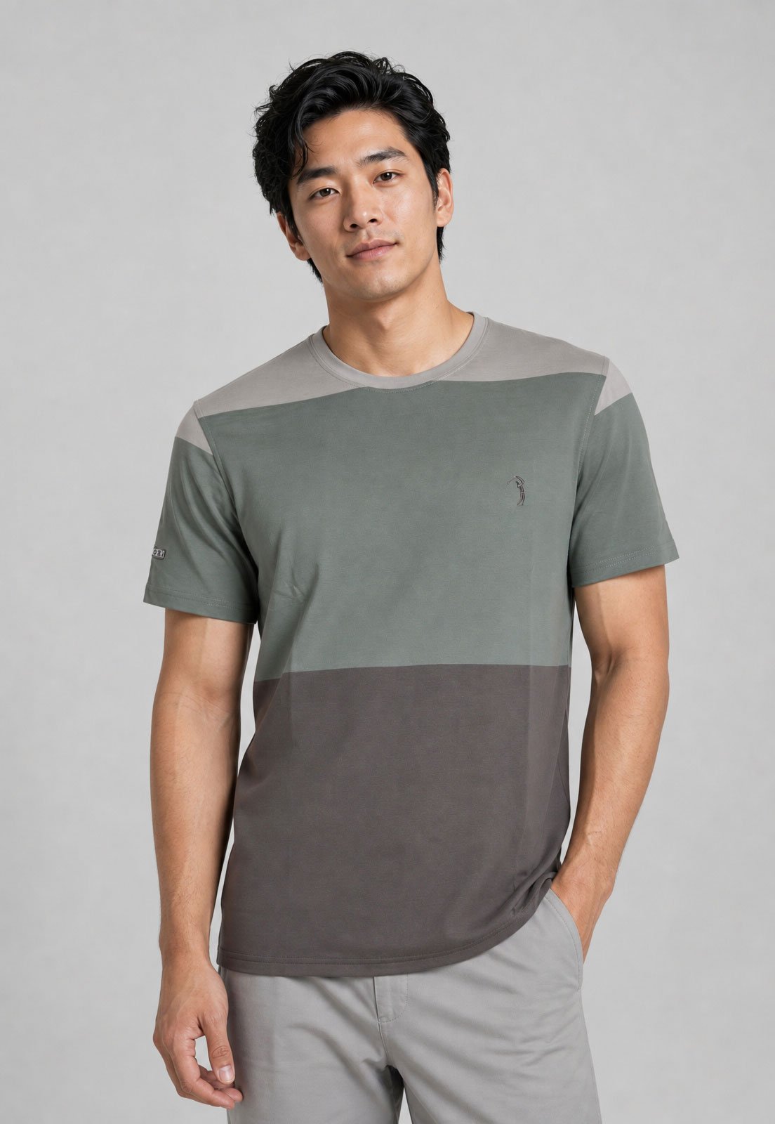 Camiseta Masculina Aleatory Blocos Verde