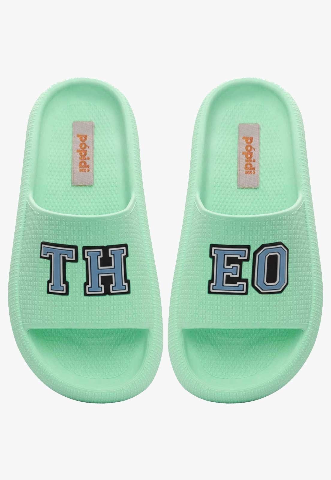 Infantil - Chinelo Pópidi Personalizado THEO Estilo Nuvem Verde