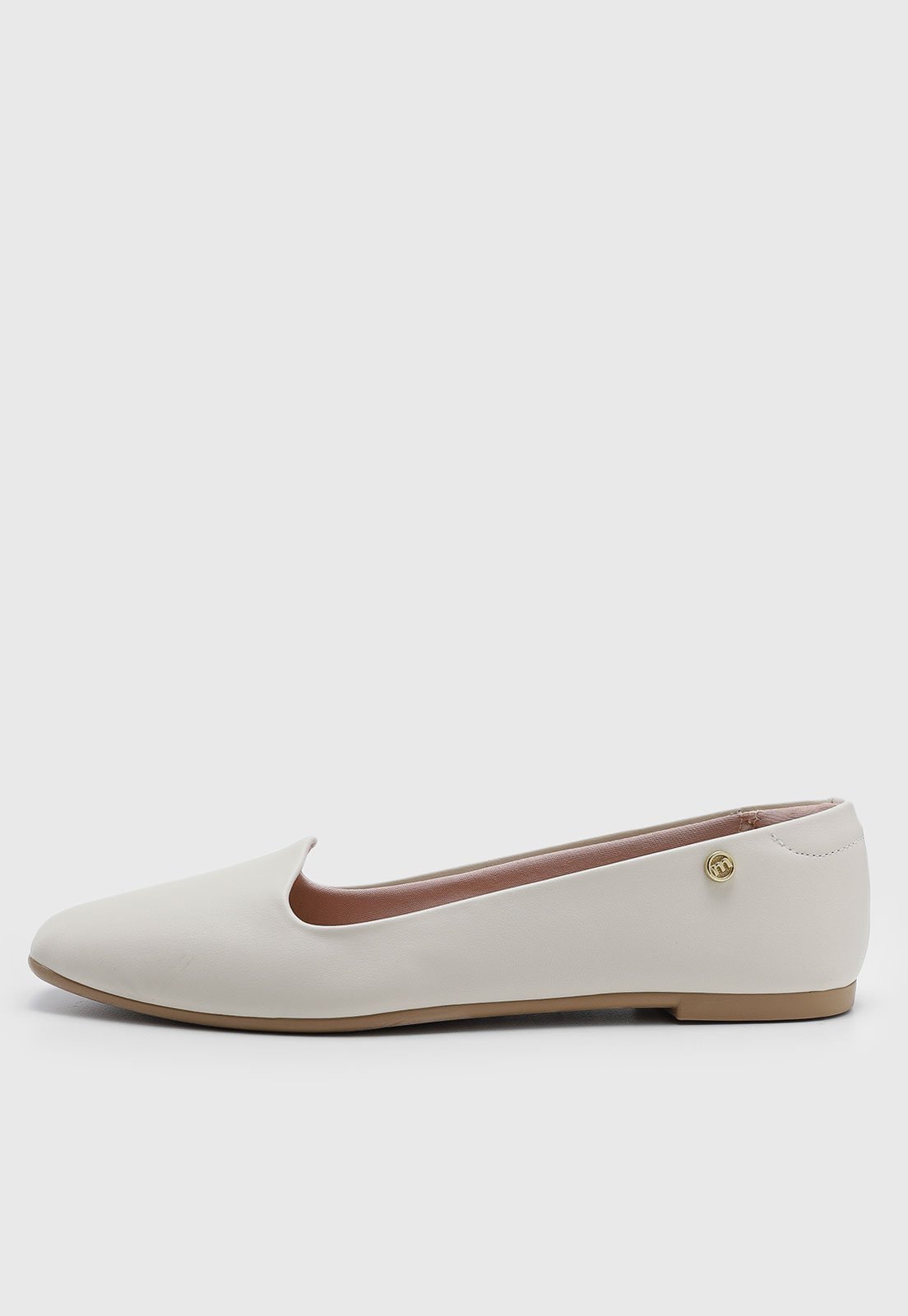 Vista 2 Sapatilha Moleca Bico Quadrado Off-White off-white white MOLECA off-white white