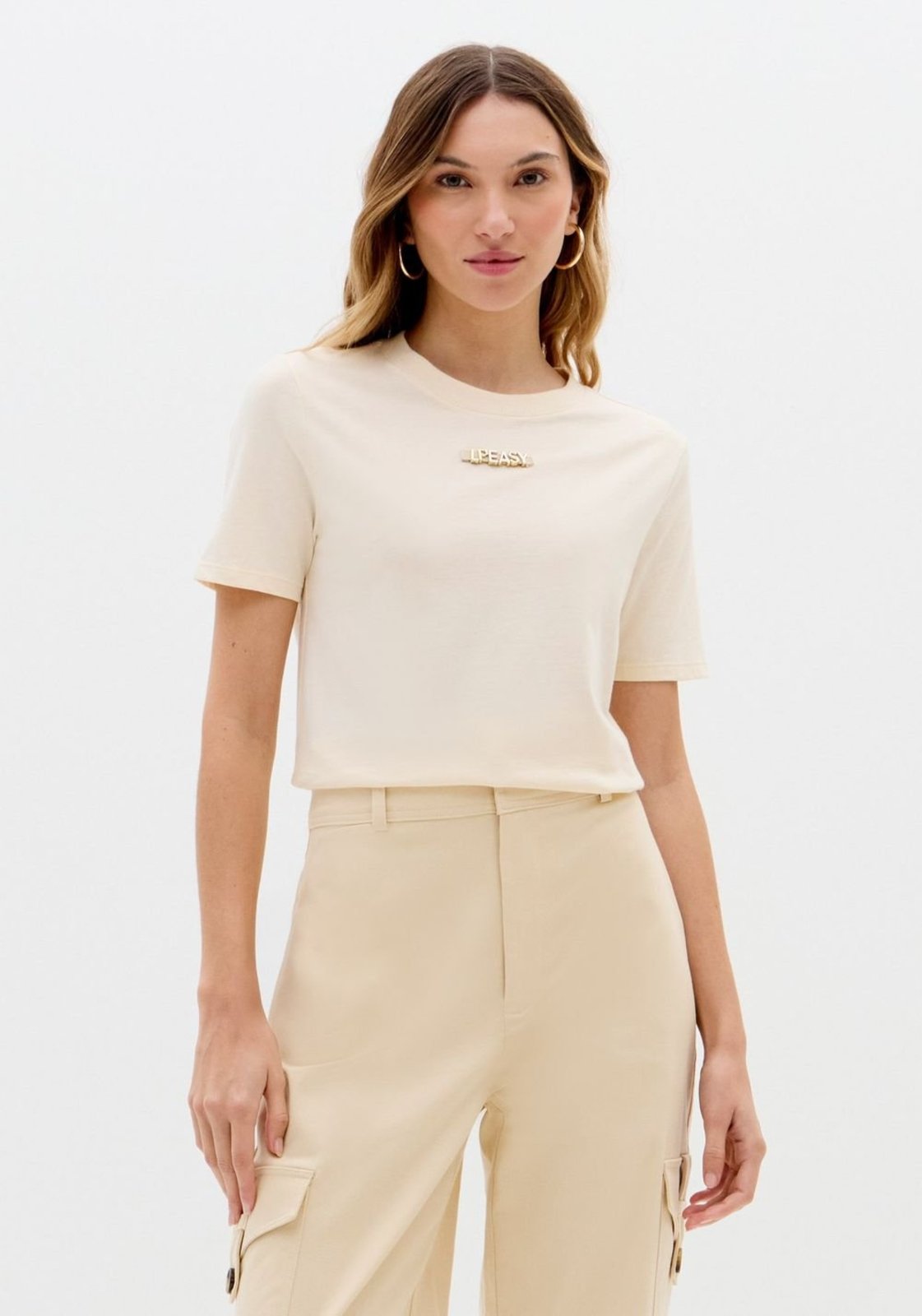 T-shirt Baby Look Com Letreiro Easy Sport Easy