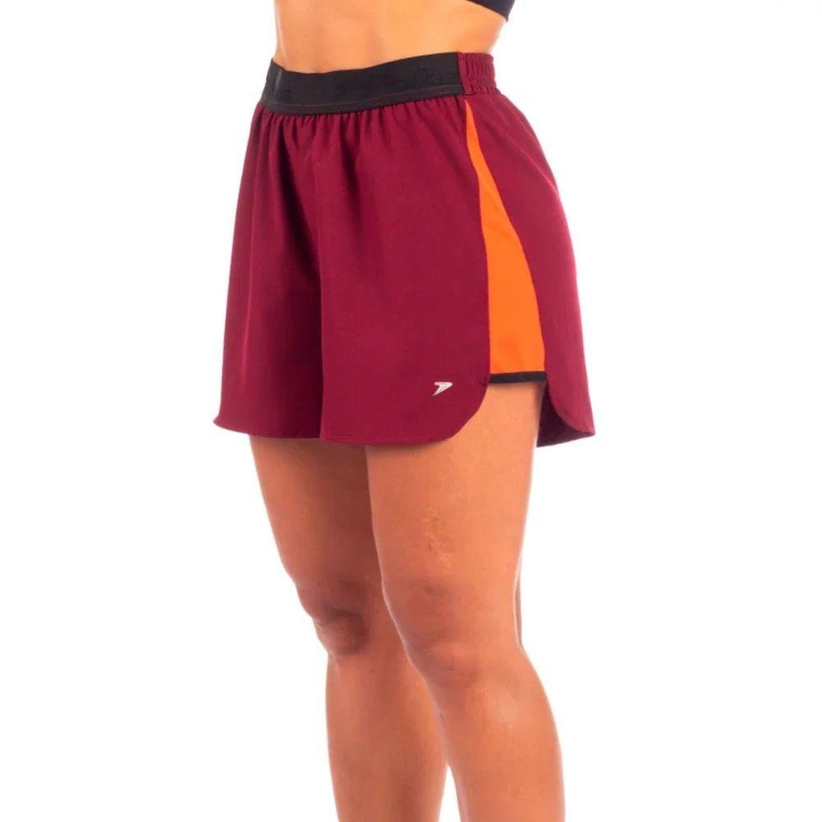 Shorts Poker Runner Vida Feminino Bordo/Laranja/Preto Preto