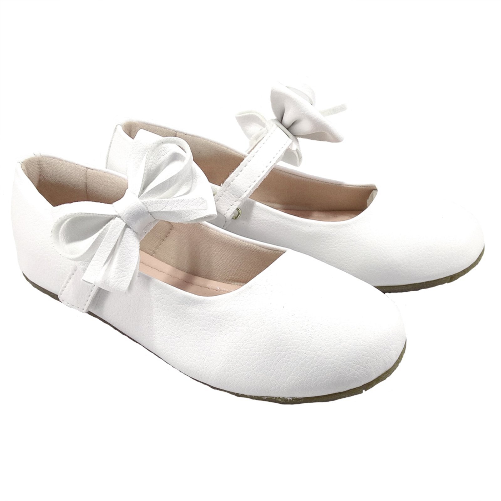 Infantil – Sapatilha Menina Fechamento Fácil Laço Removível Sapato Boneca Kimey Branco