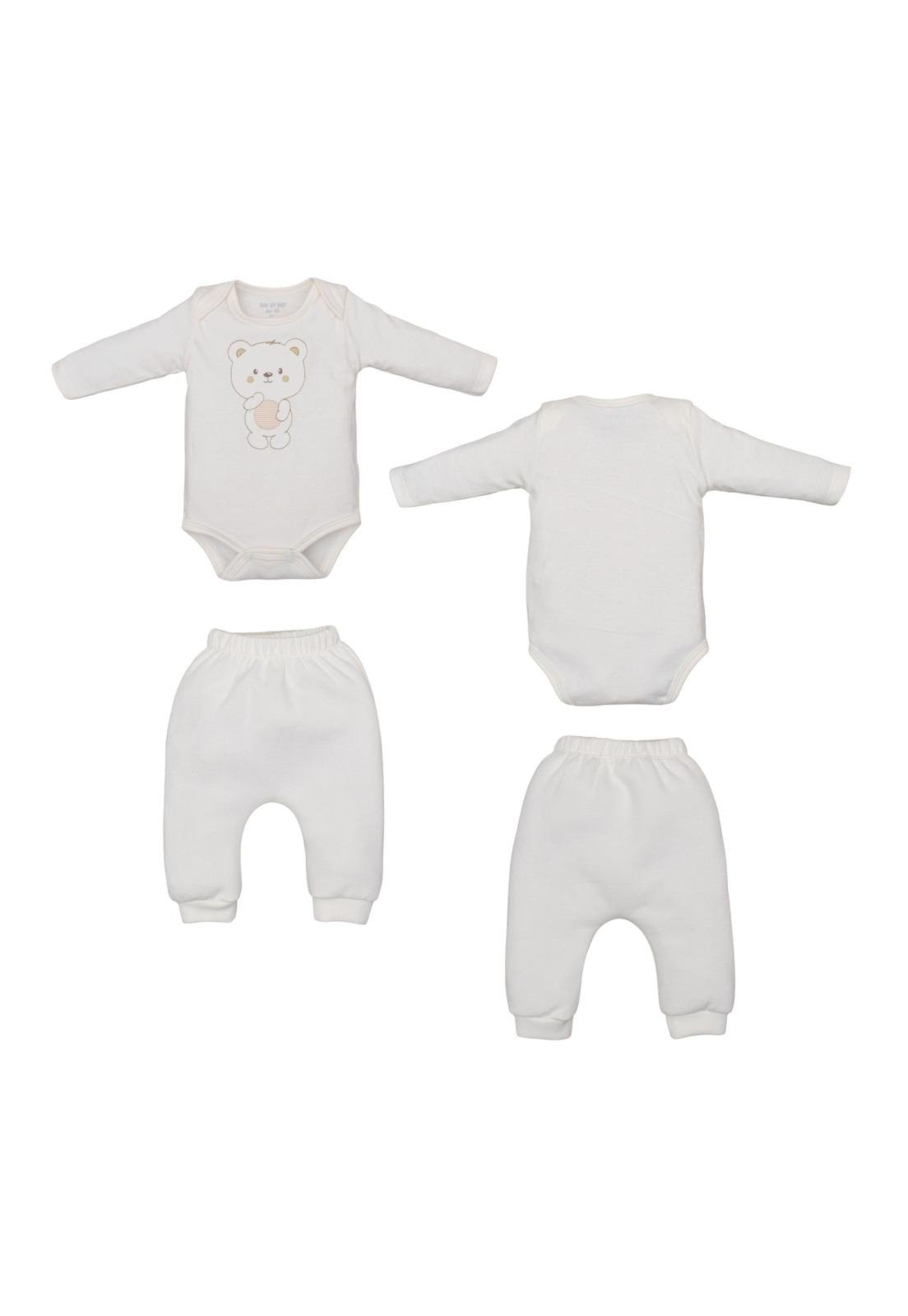 Infantil - Conjunto Body Calça Marfim Menina Upi Uli M Bege