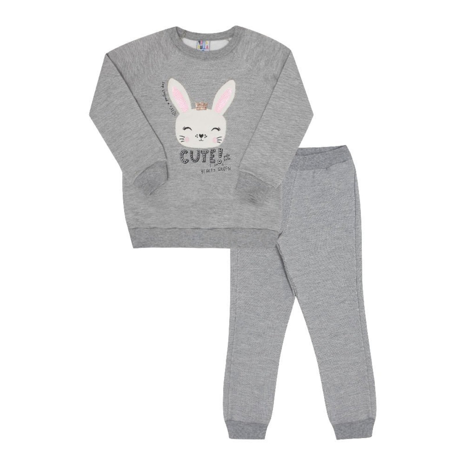 Infantil - Conjunto Menina - Mescla Cinza - 47220-567
