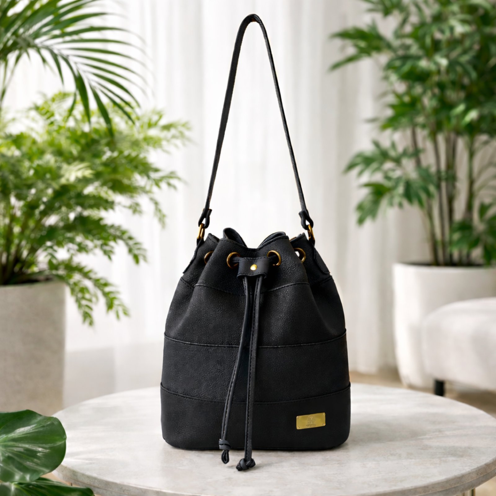 Bolsa Saco TopGrife Couro Preto
