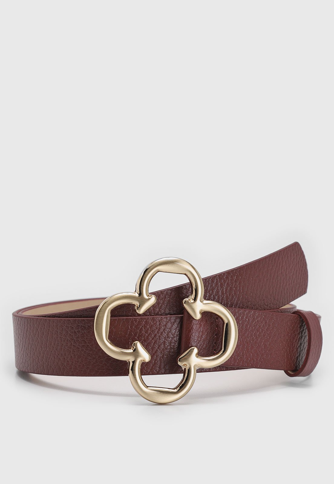 Cinto Feminino Capodarte Fivela Trevo Borgonha