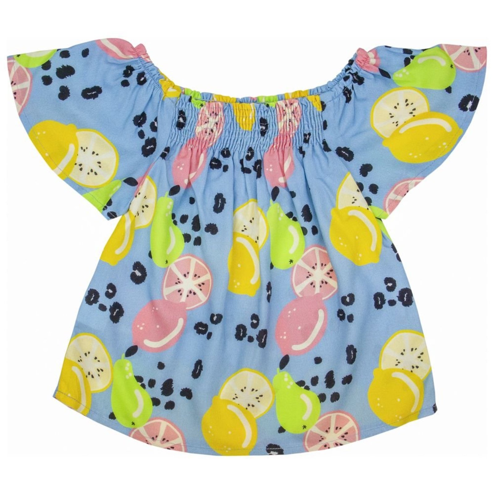 Infantil - Bata Look Jeans Lastex Estampada Azul
