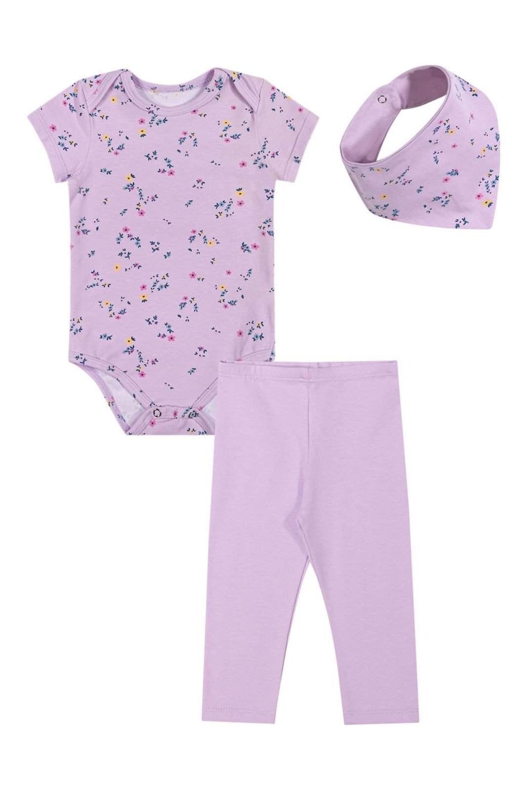 Infantil - Kit Menina Curto Com Babador Elian Lilás
