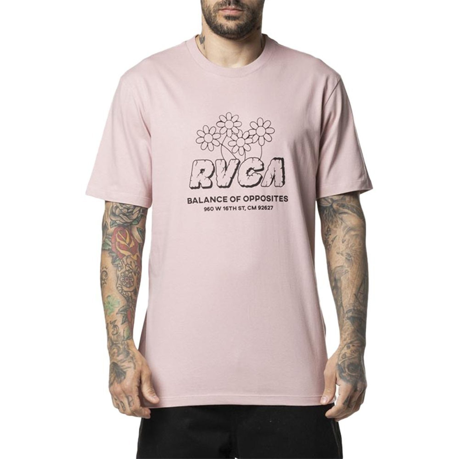 Camiseta RVCA Gardener WT24 Masculina Rosa Claro