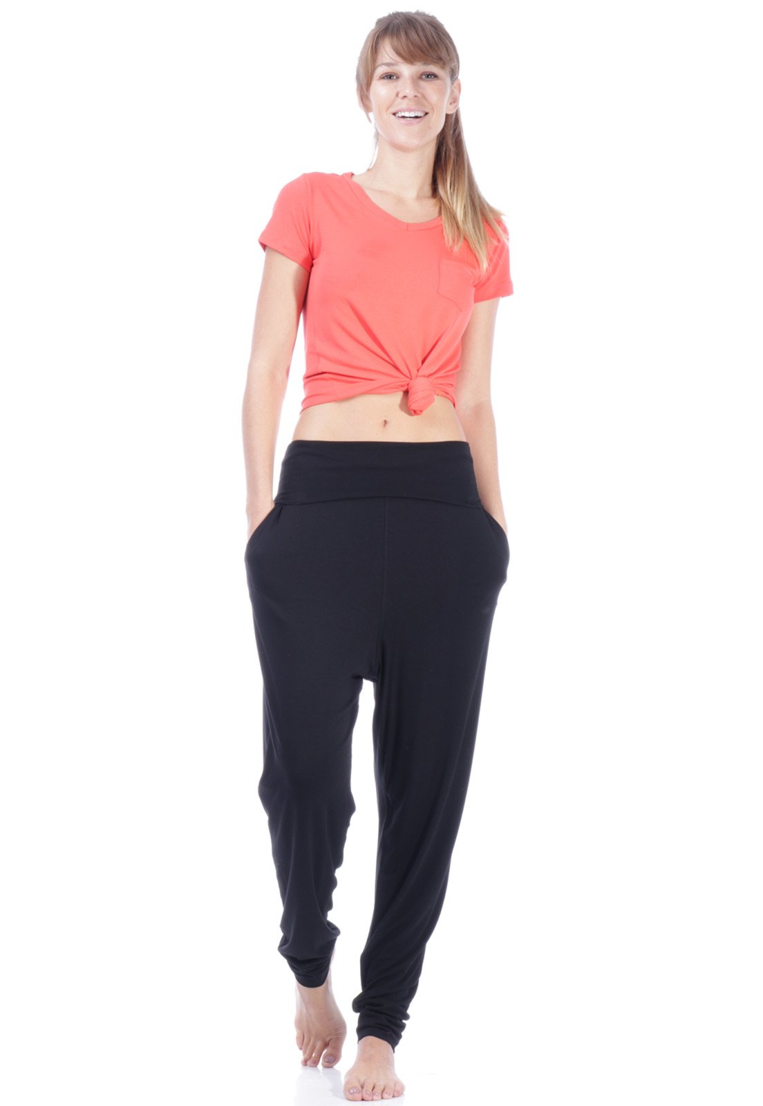 Calça Saruel Malha Amazonia Vital com Bolso Preto