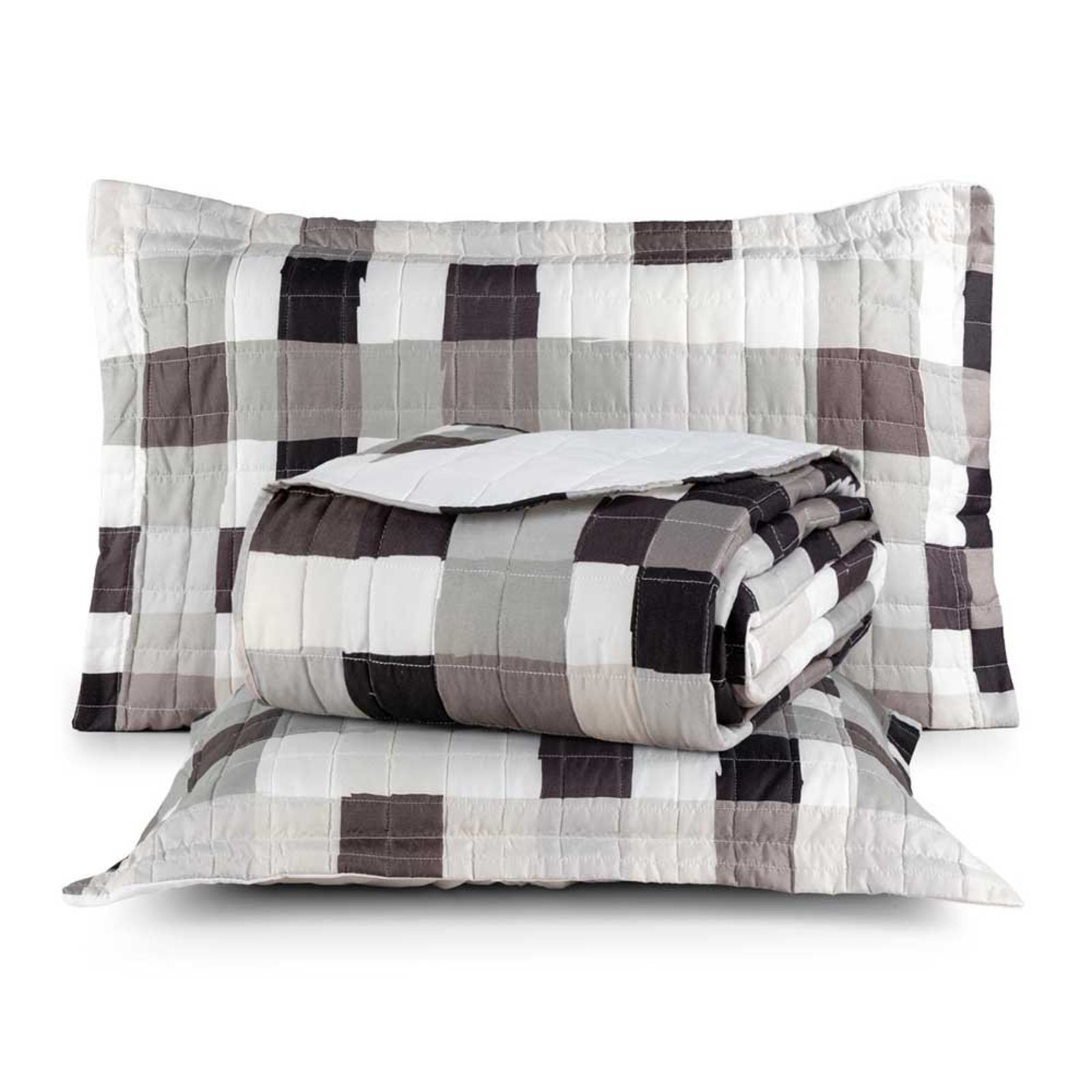 Kit Cobre Leito Karina Casal Micropercal 300 Fios Colcha Estampado 3 Peças Quadri 2