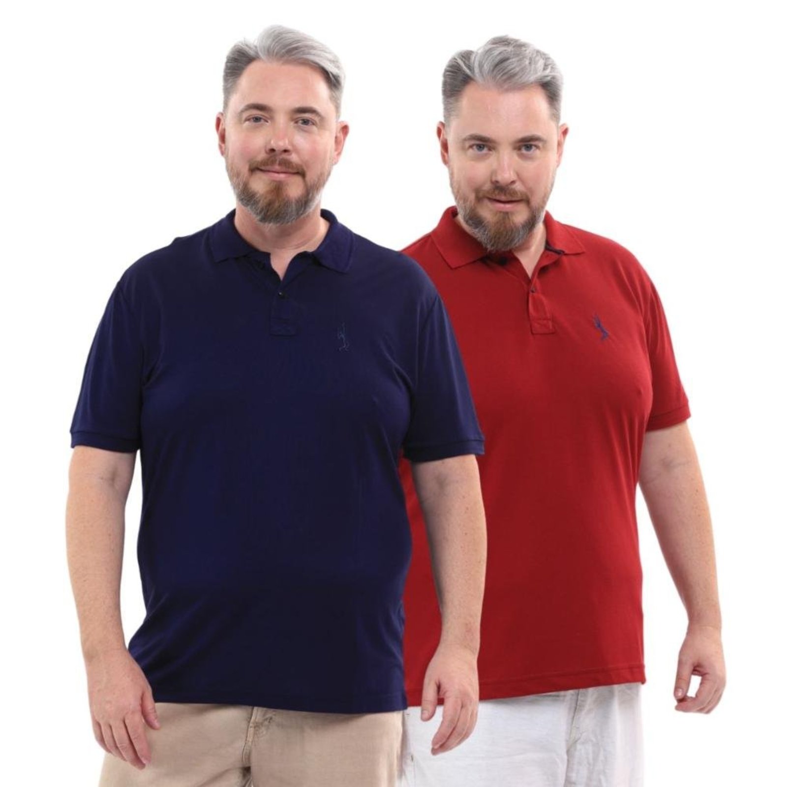 Kit 2 Camisa Polo Plus Size Tradicional Elegante Moderna