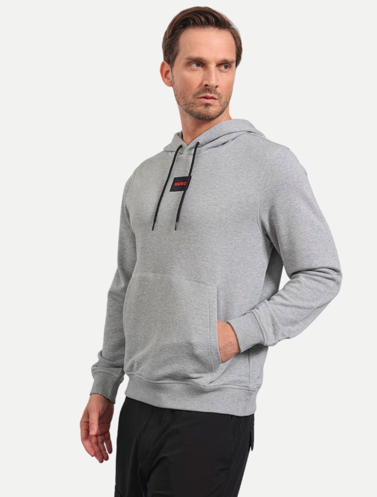 Blusa Hugo Boss Masculina Regular Moletom Daratschi214 Cinza Mescla
