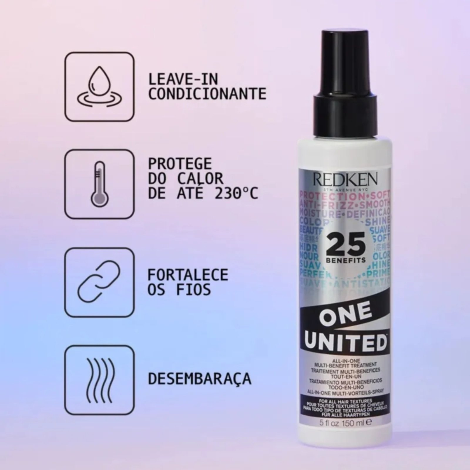 Vista 3 Redken One United 25 Benefits Leave-in Spray cinza Redken cinza