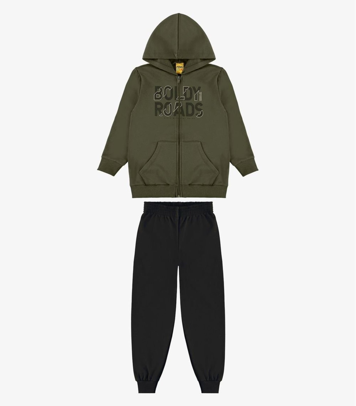 Infantil - Conjunto Jaqueta Capuz e Calça Moletom Rovi Verde