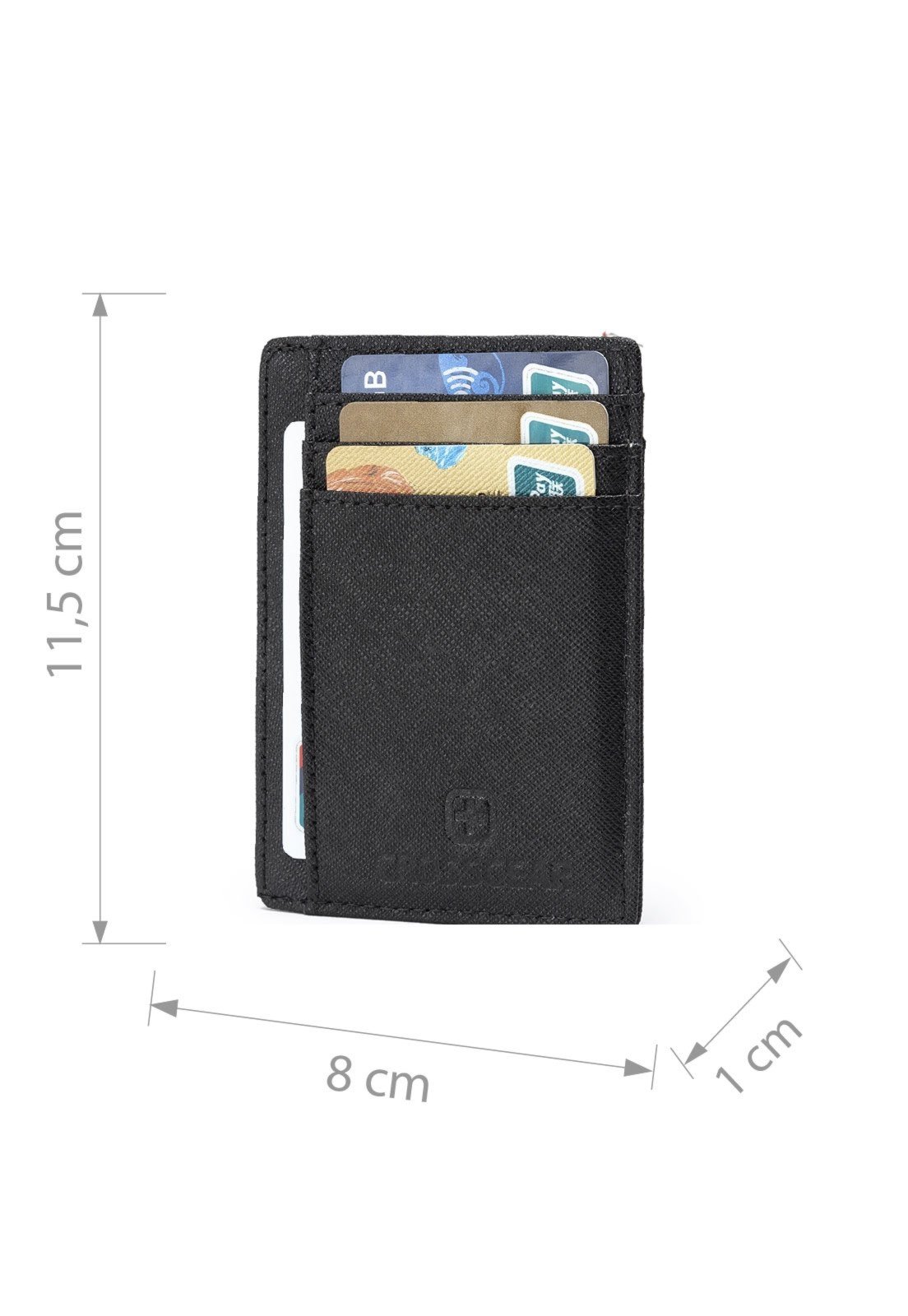Vista 3 Porta Cartão Crossgear Ultra Slim Compacto Moderno preto Crossgear preto