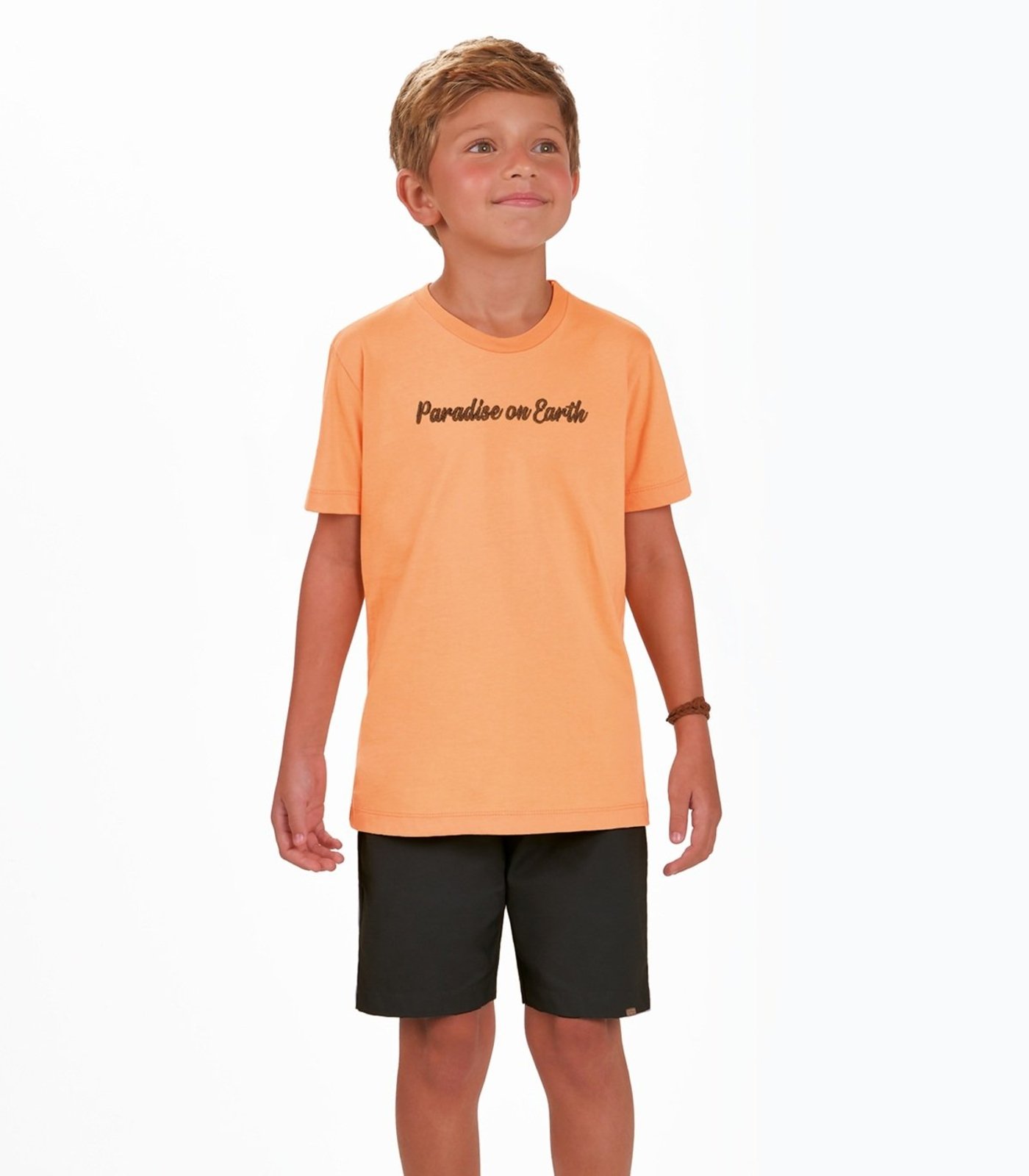 Infantil - Conjunto Camiseta com Bermuda Menino Trick Nick Laranja