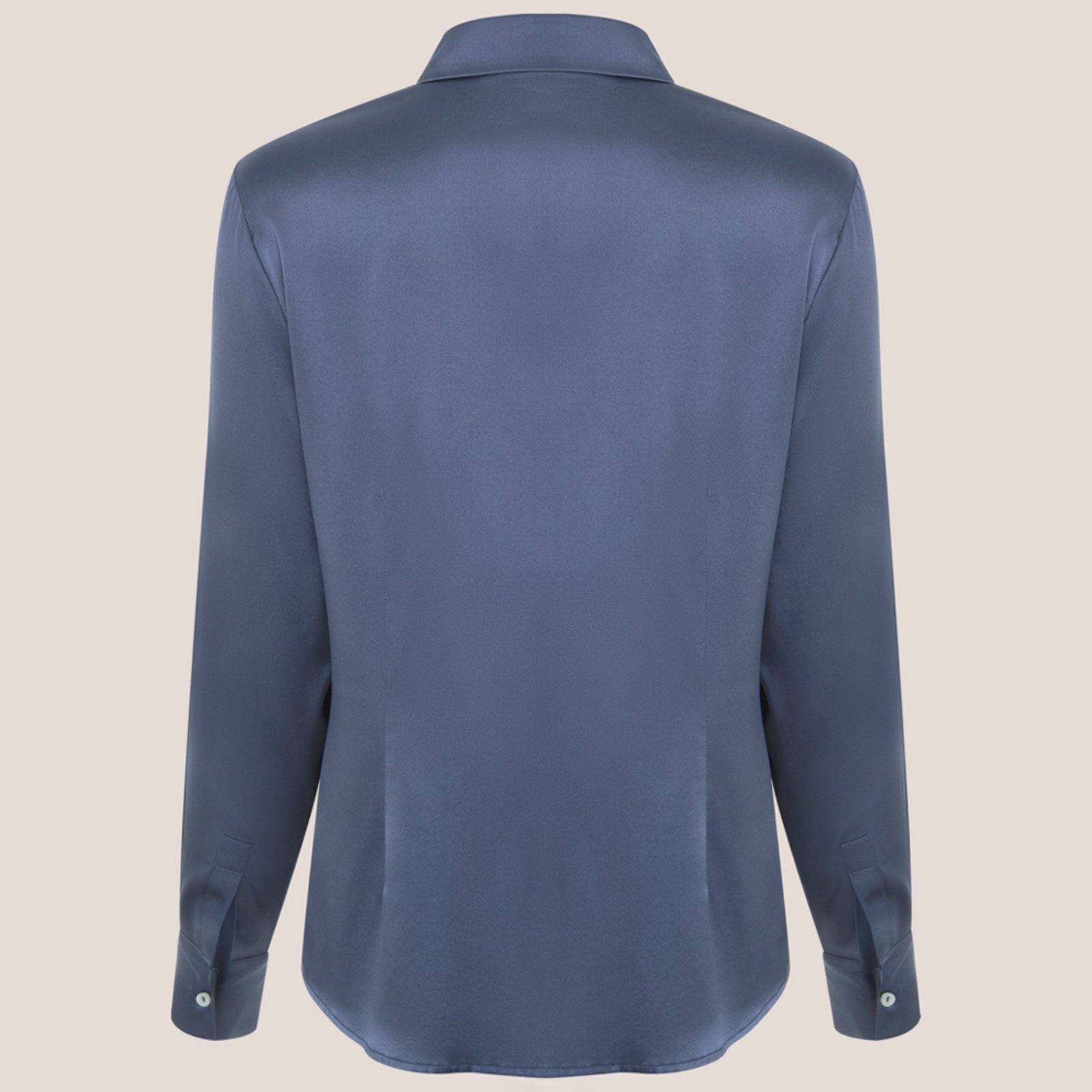 Vista 3 Camisa Dudalina Seda Lisa Ve26 Feminino azul azul