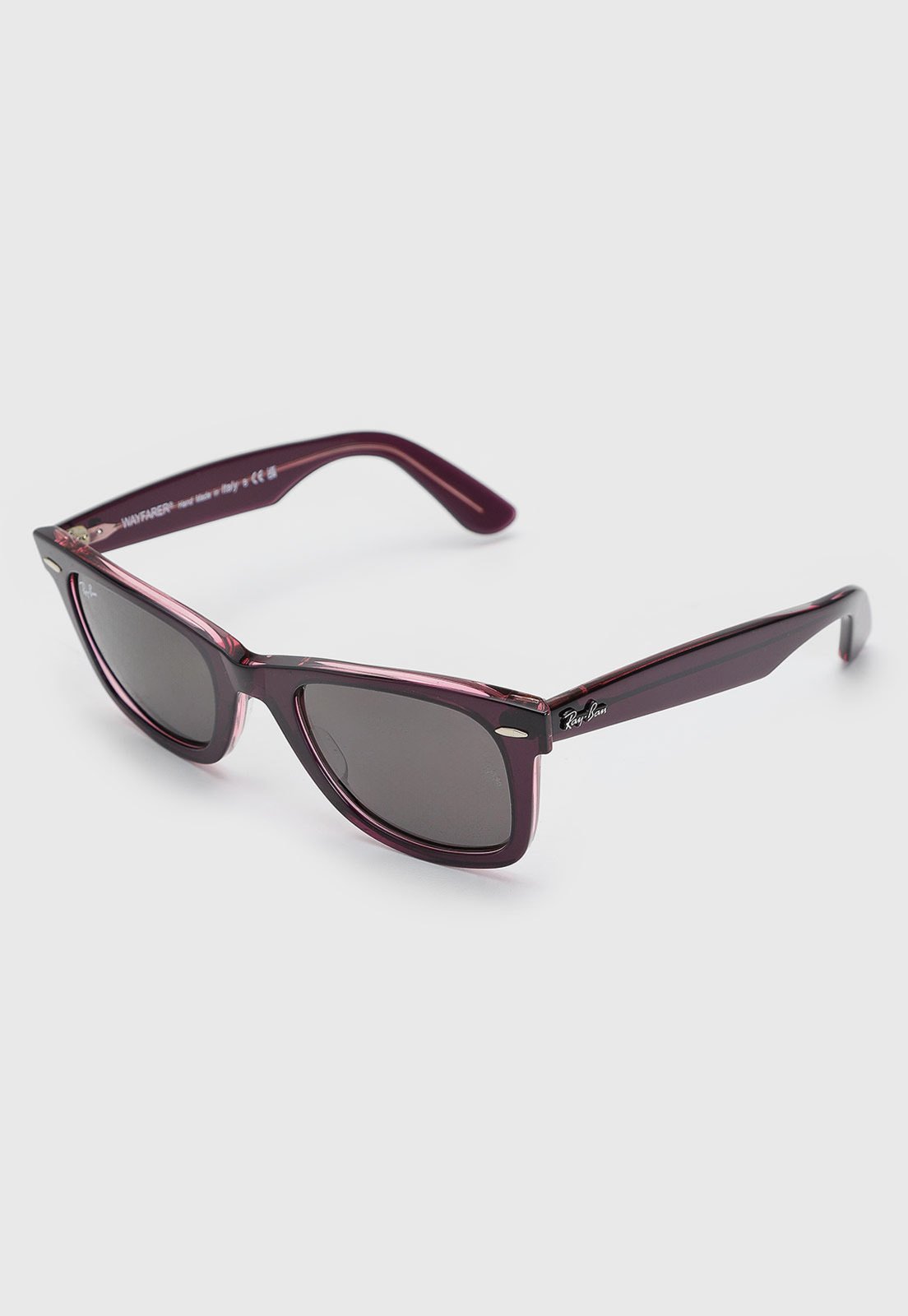 Óculos Feminino Ray-Ban Wayfarer Acetato Vinho Translúcido